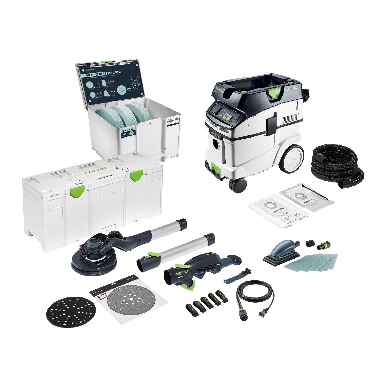 Festool LIMITED EDITION PLANEX LHS 2 225 Drywall Sander Starter Value Set (579566)