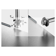 Festool 499798 Roundover cutter S8 HW R2 D20-KL OFK