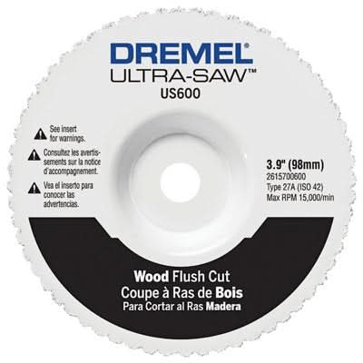 Dremel US600-01 Ultra-Saw US600 4-in. Premium Carbide Wood & Plastic Flush Cut Wheel for wood, drywall and PVC