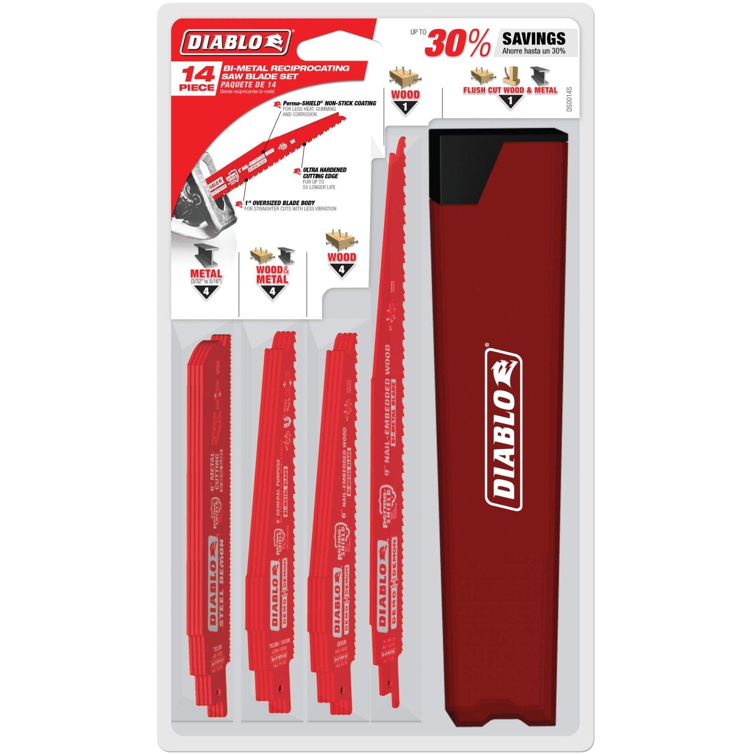 Diablo DS0014S Nail-Embedded Wood and Metal Demolition Recip 14-Piece Set