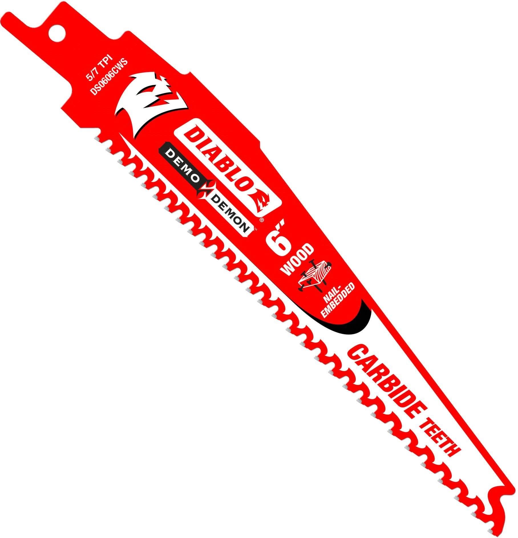 Diablo DS0603CP 6-Inch Carbide Tipped Pruning and Clean Wood Recip Blade and 6-Inch Demo Demon Carbide Recip Blade