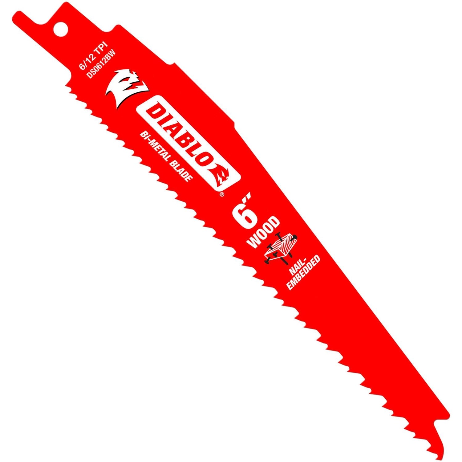 Diablo DS0612BW15 6-Inch Bi-Metal Recip Blade for Nail Embedded Wood, 15-Pack