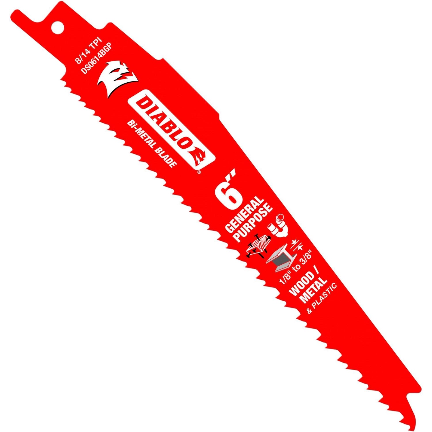 Diablo DS0614BGP25 6-Inch Bi-Metal Recip Blade for Nail-Embedded Wood, Metal, and Plastic, 25-Pack