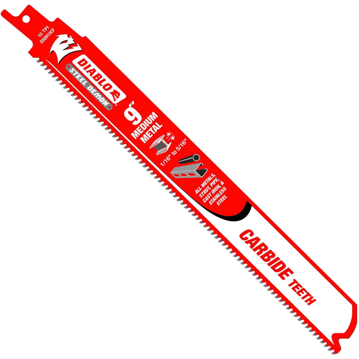 Diablo DS0910CF 9-Inch Steel Demon Carbide Recip Blade for Medium Metal