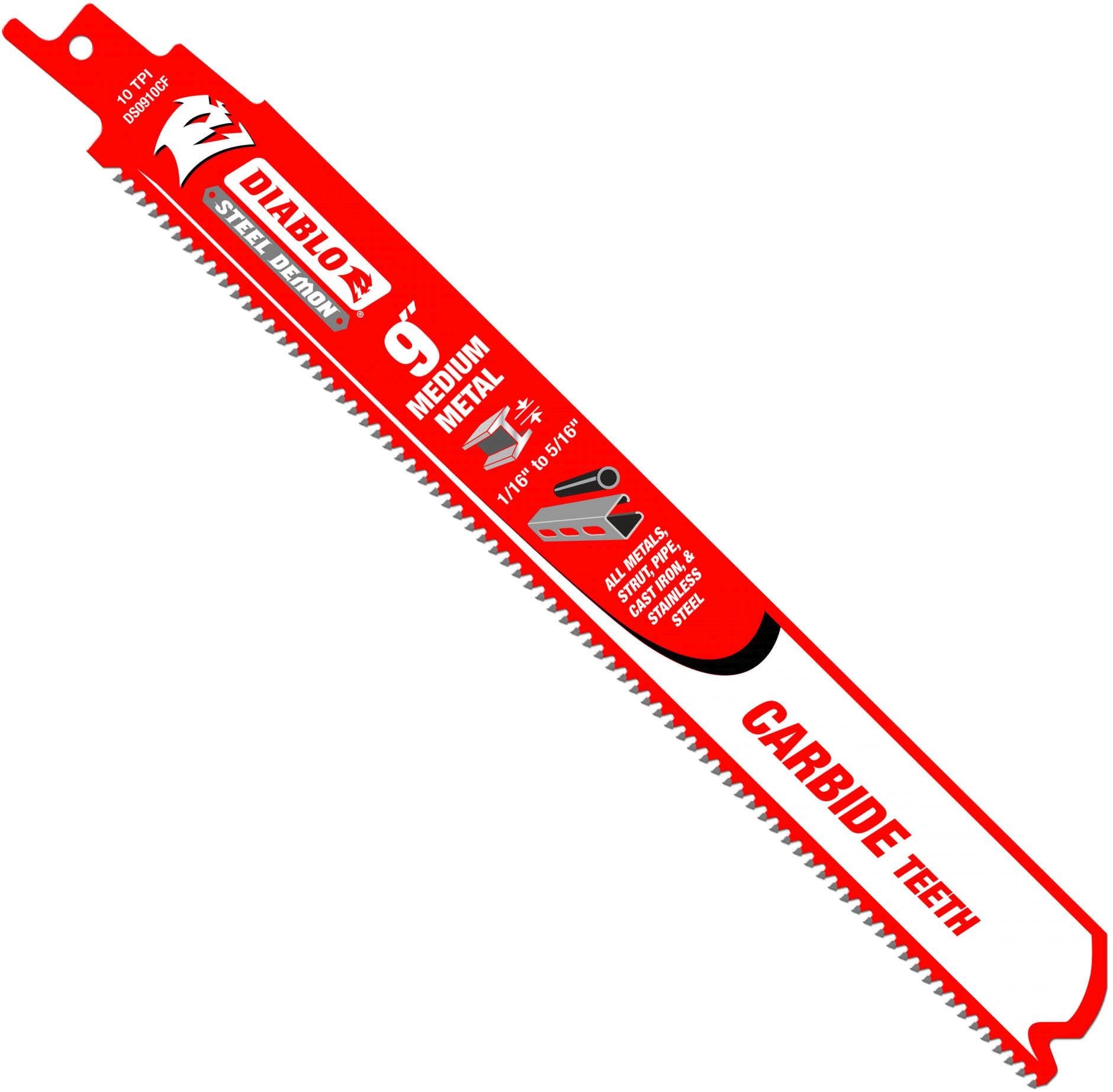 Diablo DS0910CF 9-Inch Steel Demon Carbide Recip Blade for Medium Metal