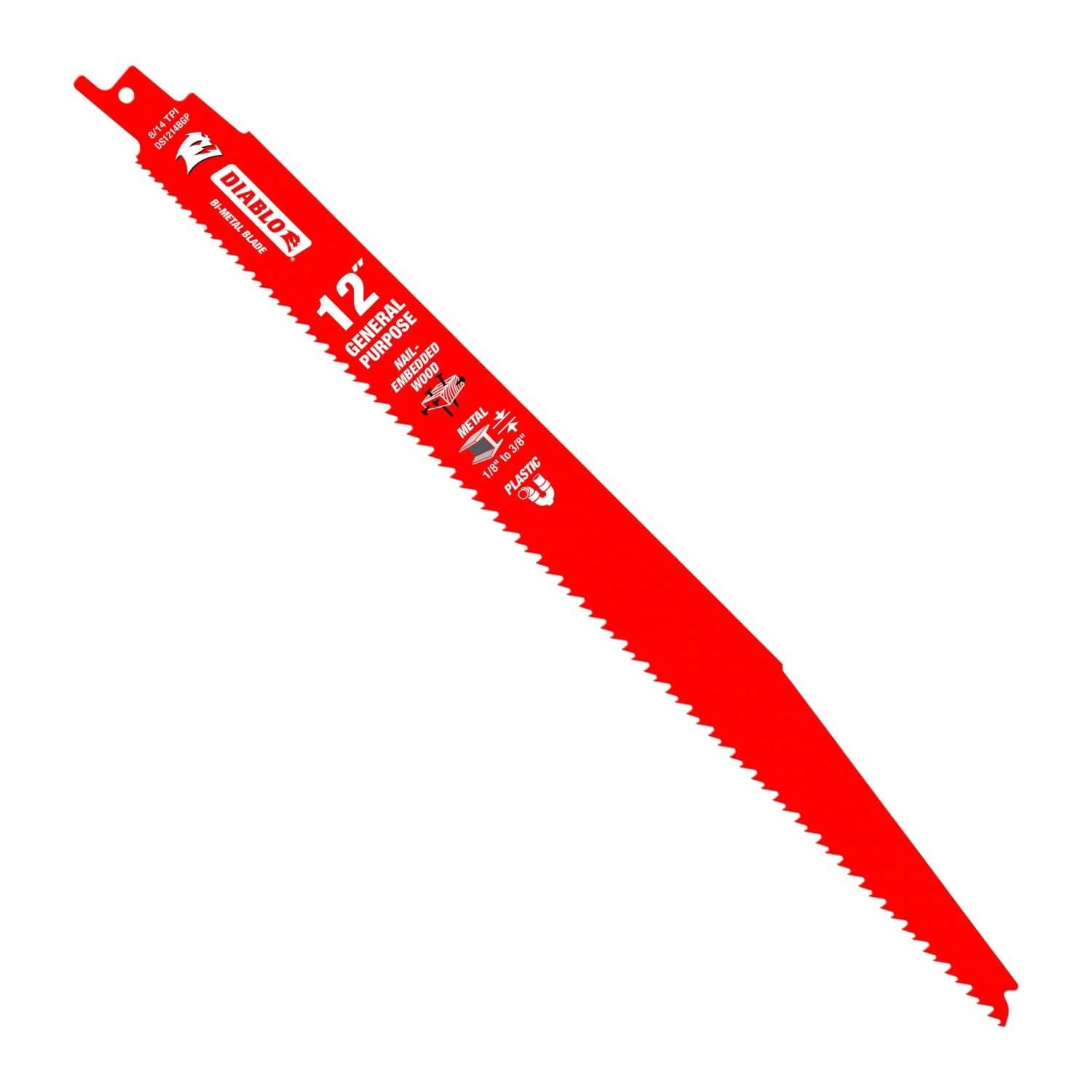 Diablo DS1214BGP15 12 in. Bi-Metal Recip Blade for Nail-Embedded Wood, Metal, and Plastic (15-Pack)