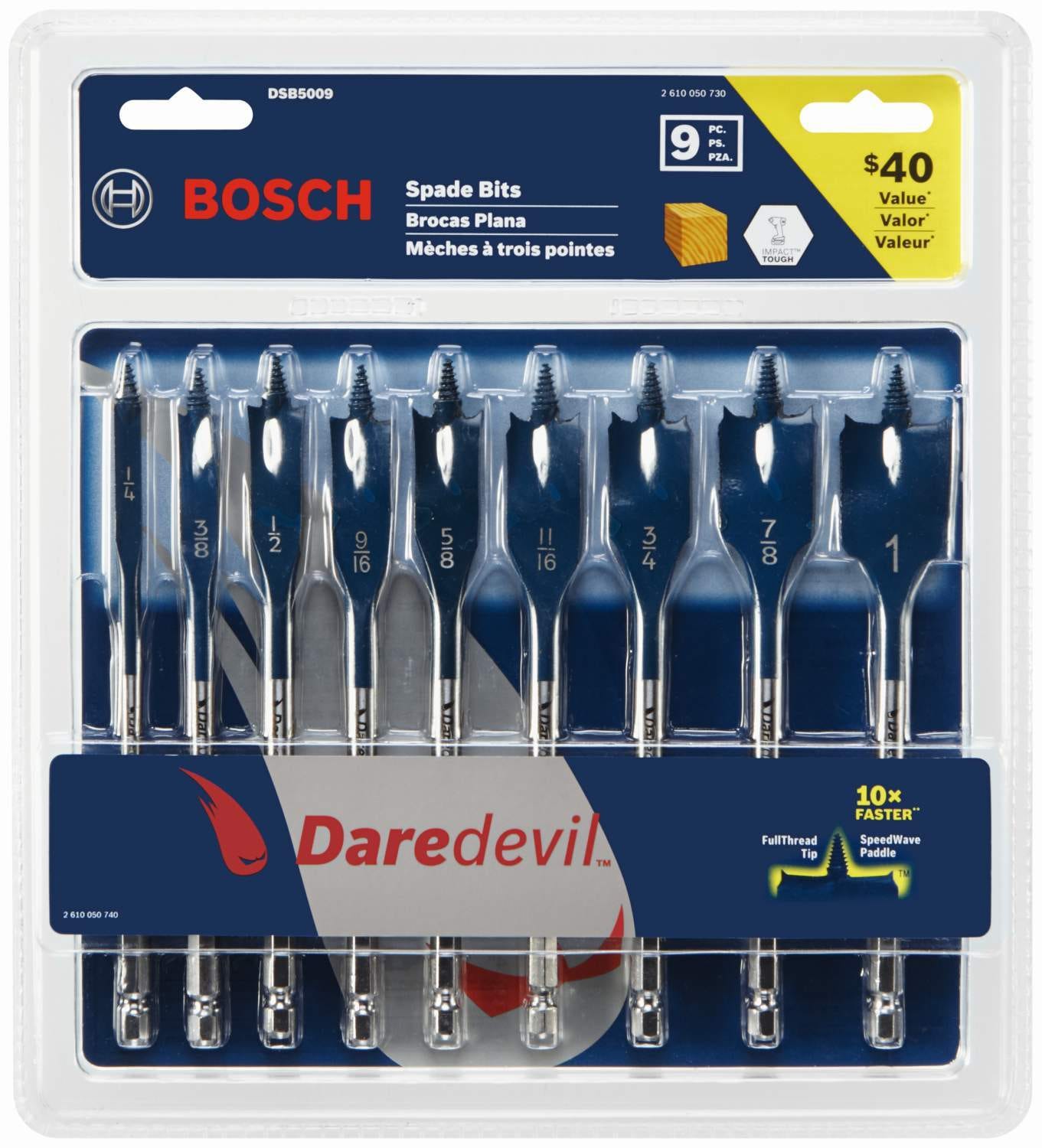 Bosch DSB5009 9-Piece Daredevil Spade Bit Set