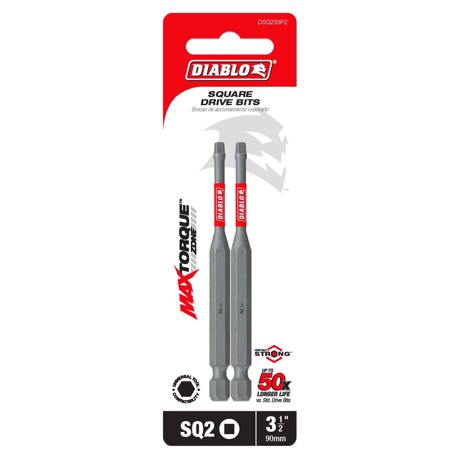 Diablo DSQ235P2 3-1/2 in. SQ2 Square Drive Bit (2-Pack)