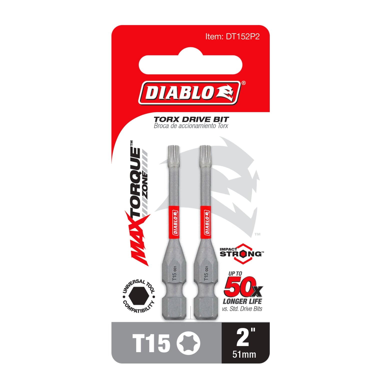 Diablo DT152P2 2 in. T15 Torx Drive Bit (2-Pack)