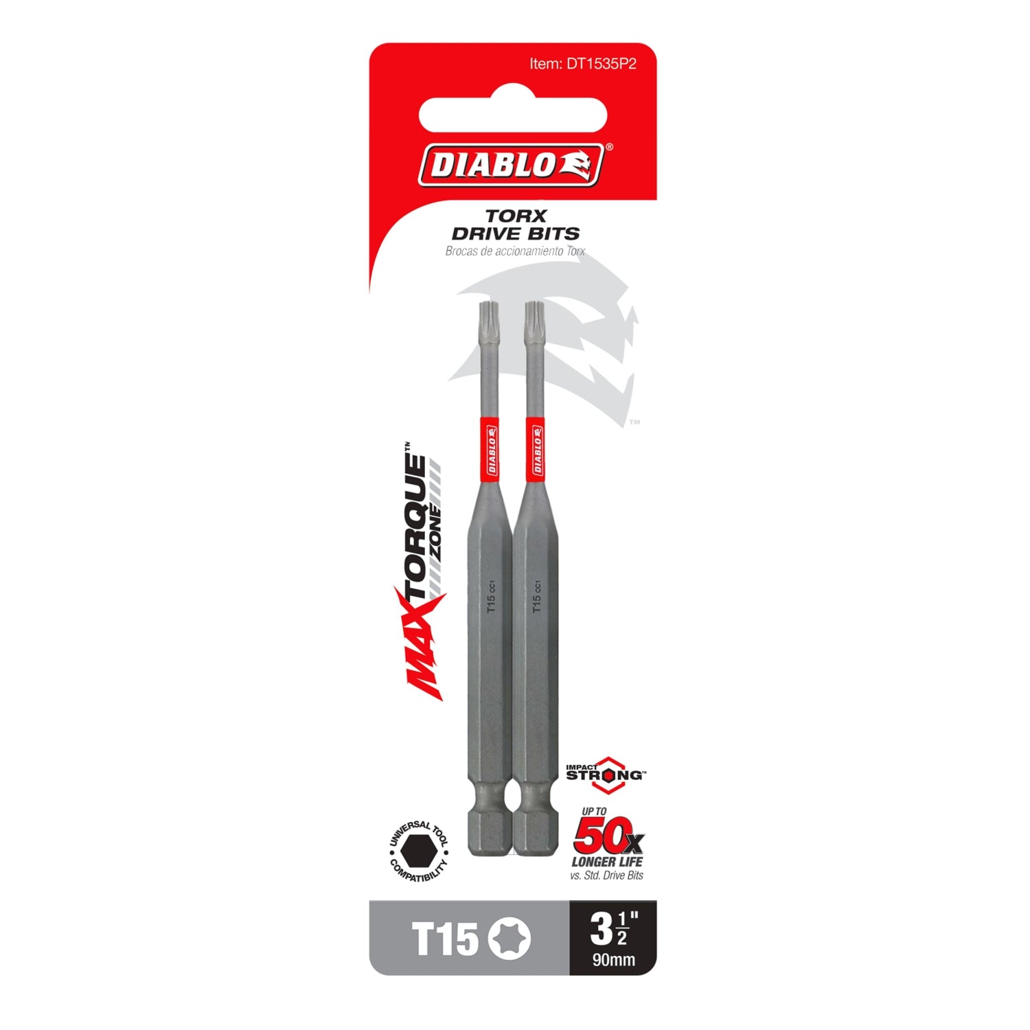 Diablo DT1535P2 3-1/2 in. T15 Torx Drive Bit (2-Pack)