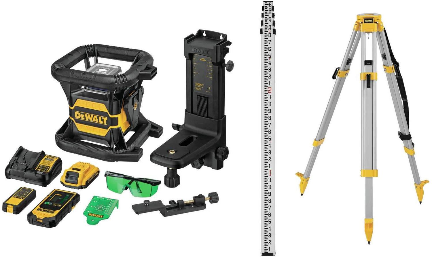 DeWalt DW080LGSK 20V MAX Tool Connect Green Tough Rotary Laser Kit