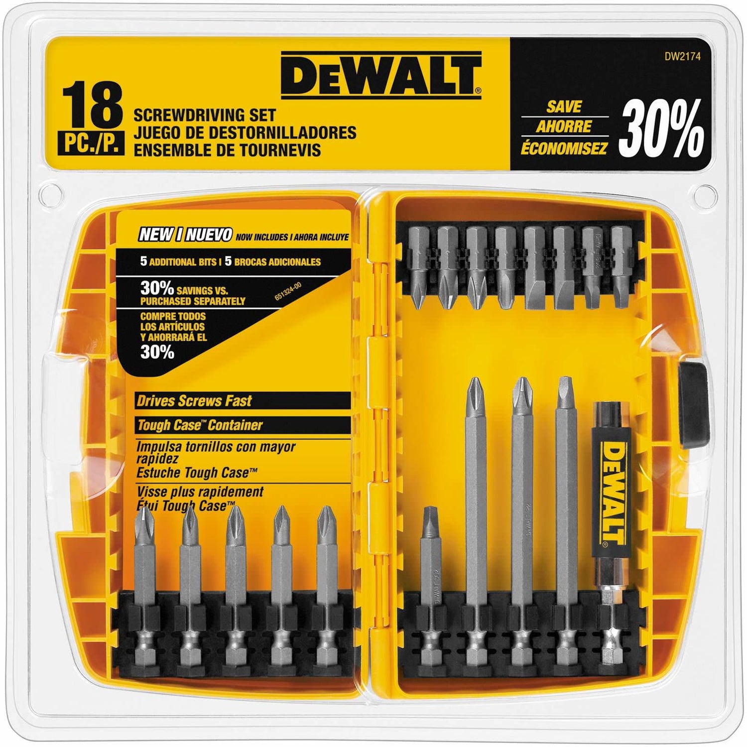 DeWalt DW2174 18-Piece Screw Driving Set with Drive Guide and Case