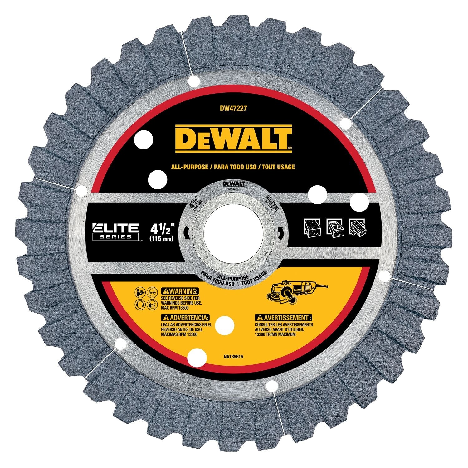 DeWalt DW47227 ELITE SERIES 4-1/2 in. All Purpose Diamond Blade
