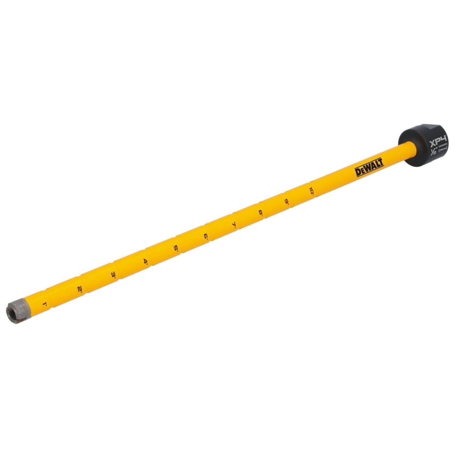DeWalt DW55000 Diamond Core Drilling Bit, Crown Segment, 1/2 in. (Dia) x 14 in. (L), 5/8 in.-11 Thread