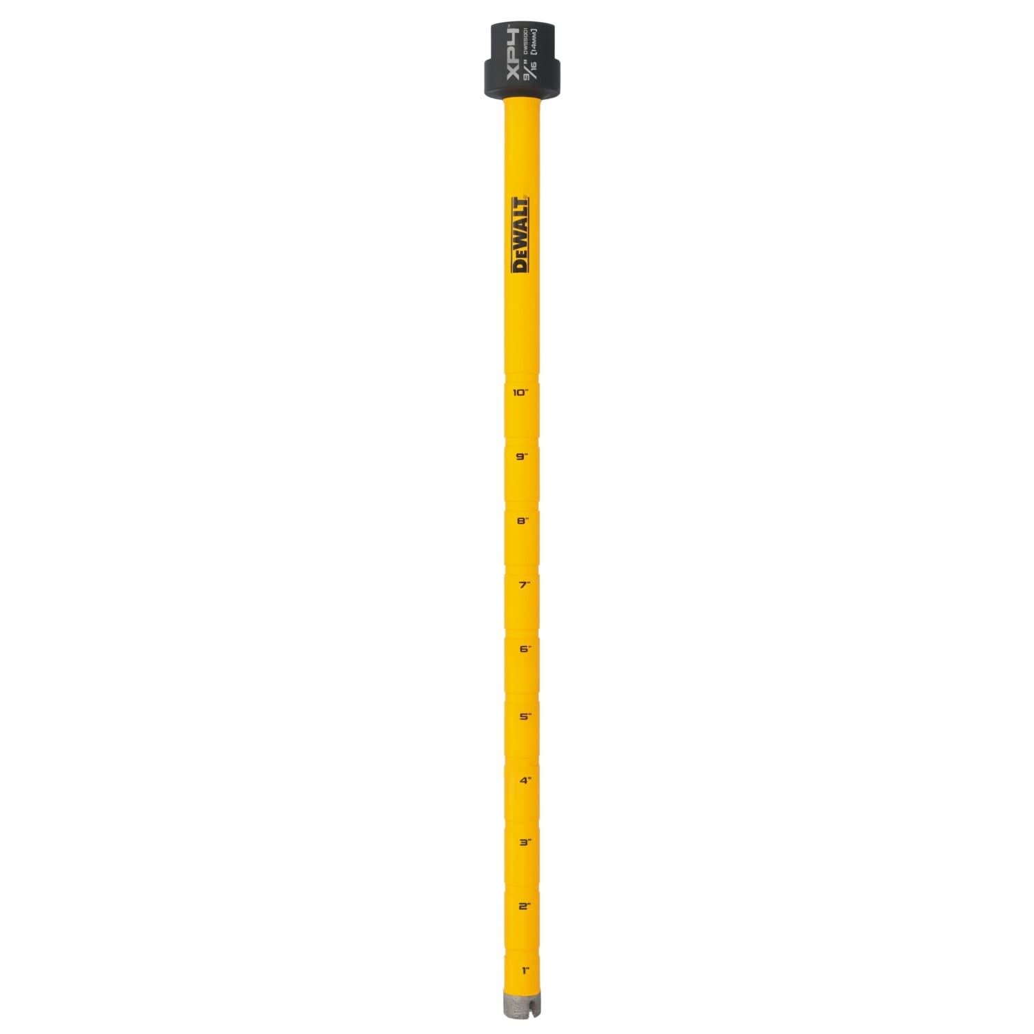 DeWalt DW55001 Diamond Core Drilling Bit, Crown Segment, 9/16 in. (Dia) x 14 in. (L), 5/8 in.-11 Thread