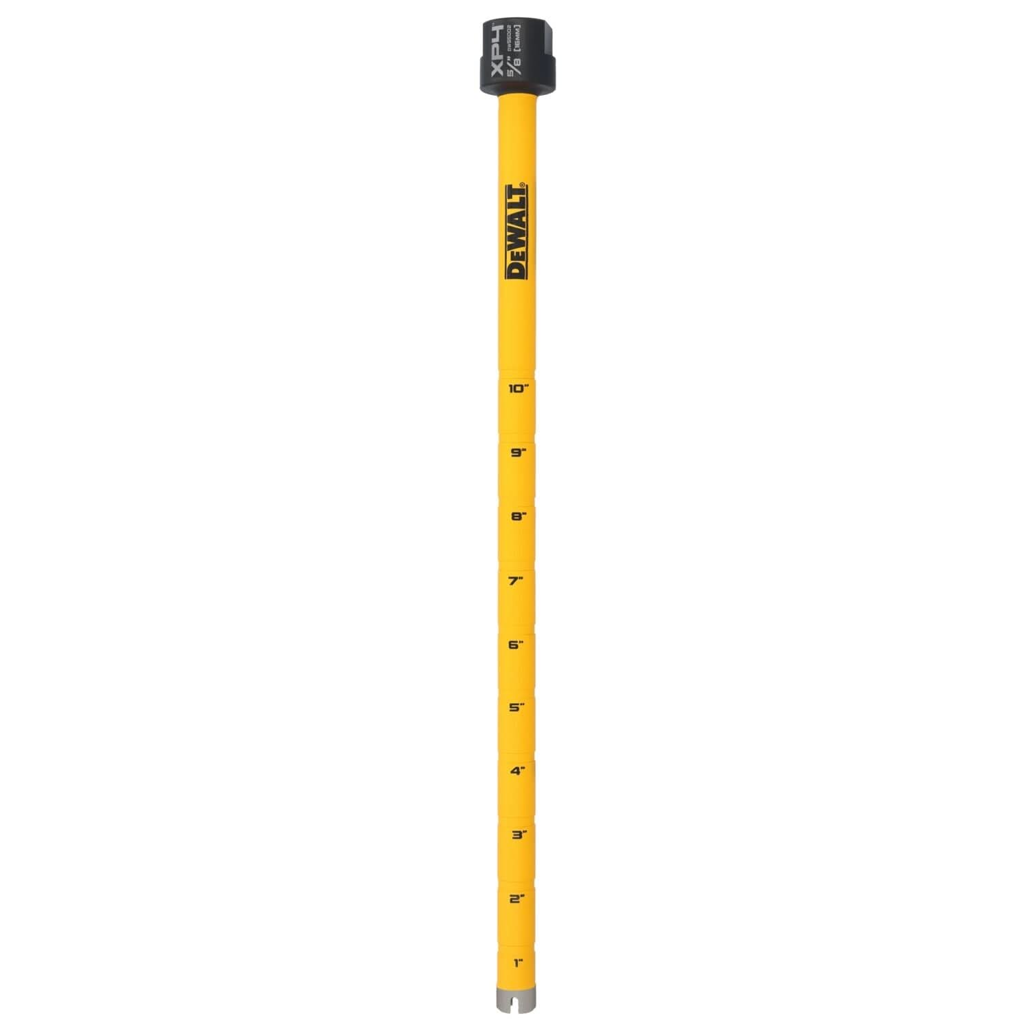 DeWalt DW55002 Diamond Core Drilling Bit, Crown Segment, 5/8 in. (Dia) x 14 in. (L), 5/8 in.-11 Thread