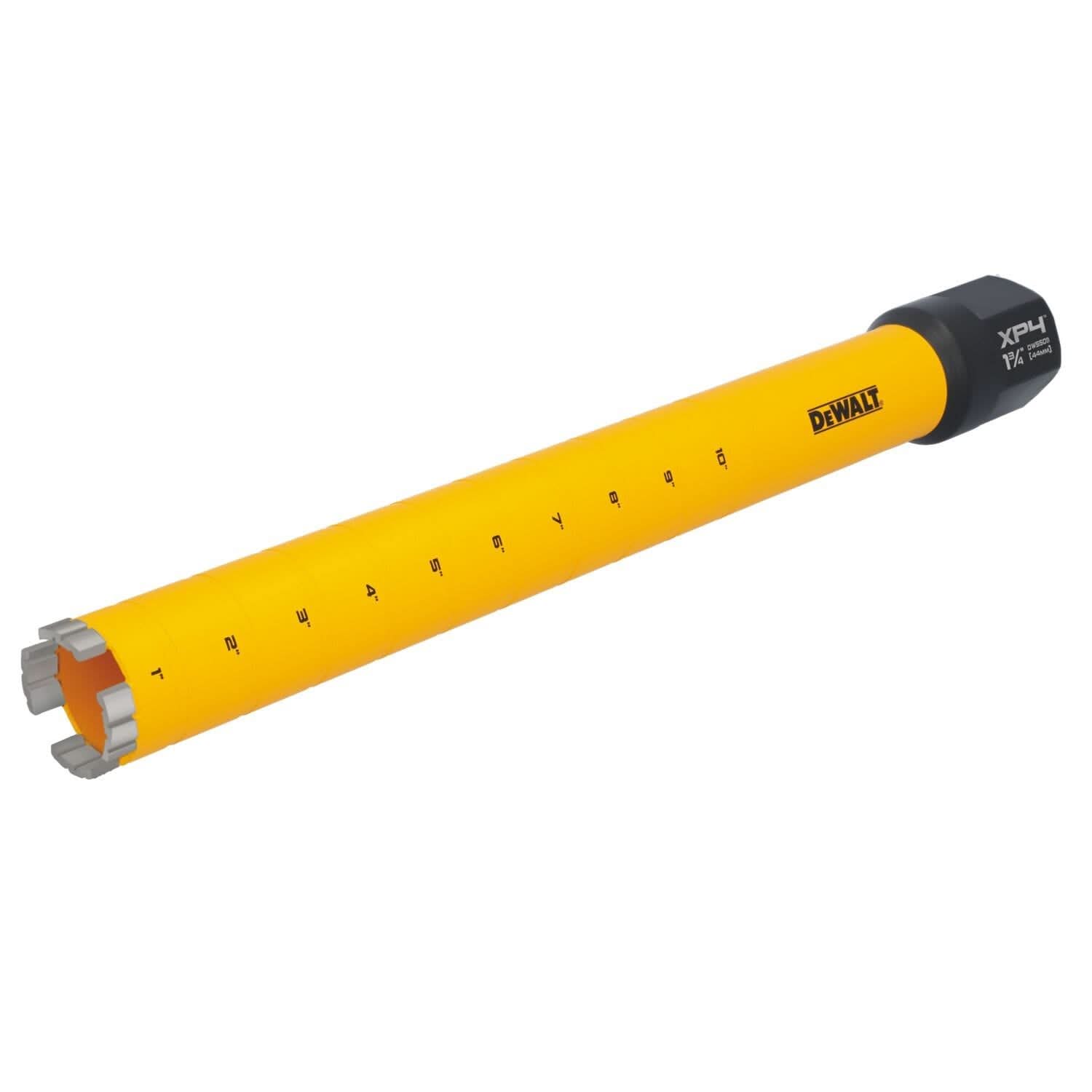 DeWalt DW55011 Diamond Core Drilling Bit, Turbo Segment, 1-3/4 in. (Dia) x 14 in. (L), 1-1/4 in.-7 Thread