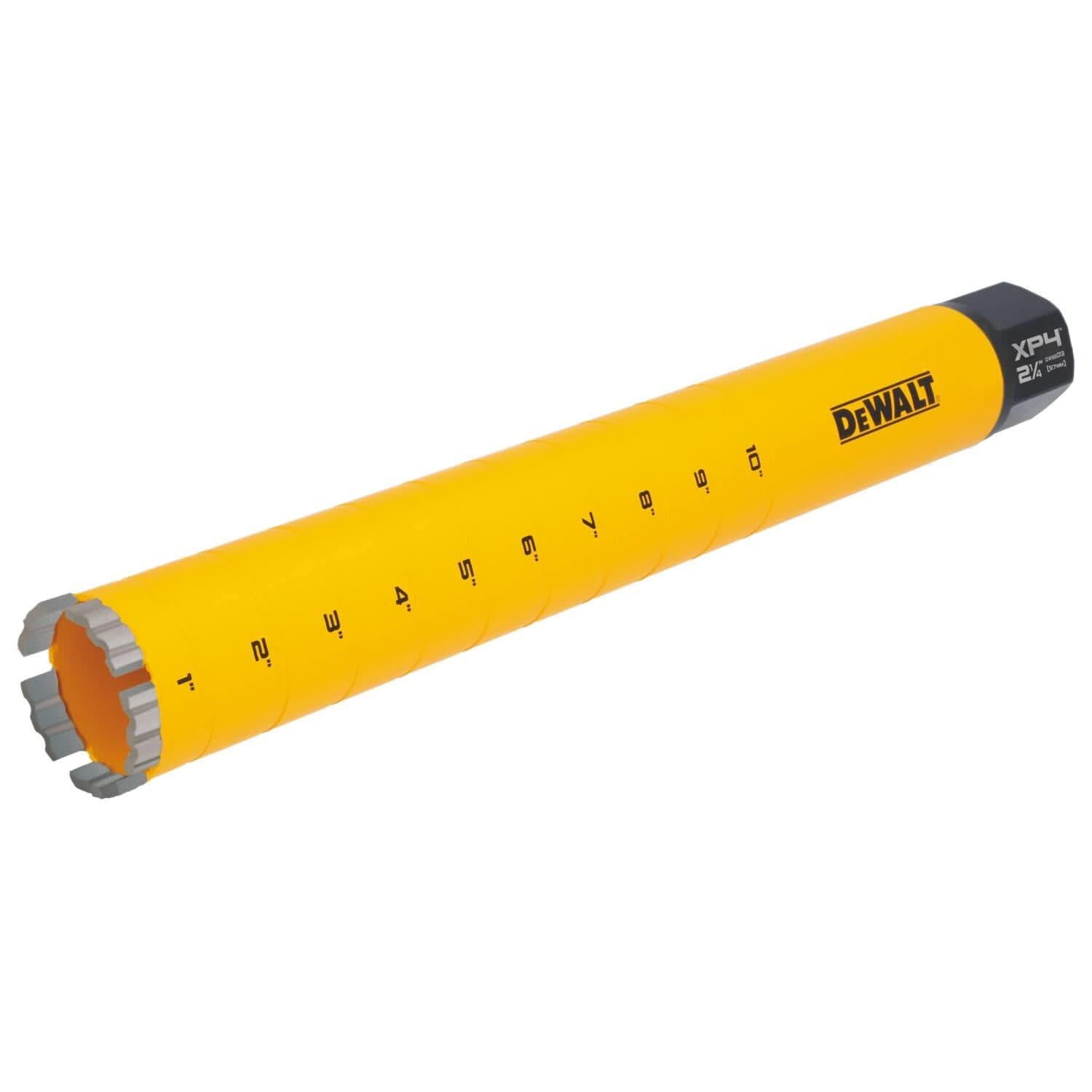 DeWalt DW55013 Diamond Core Drilling Bit, Turbo Segment, 2-1/4 in. (Dia) x 14 in. (L), 1-1/4 in.-7 Thread