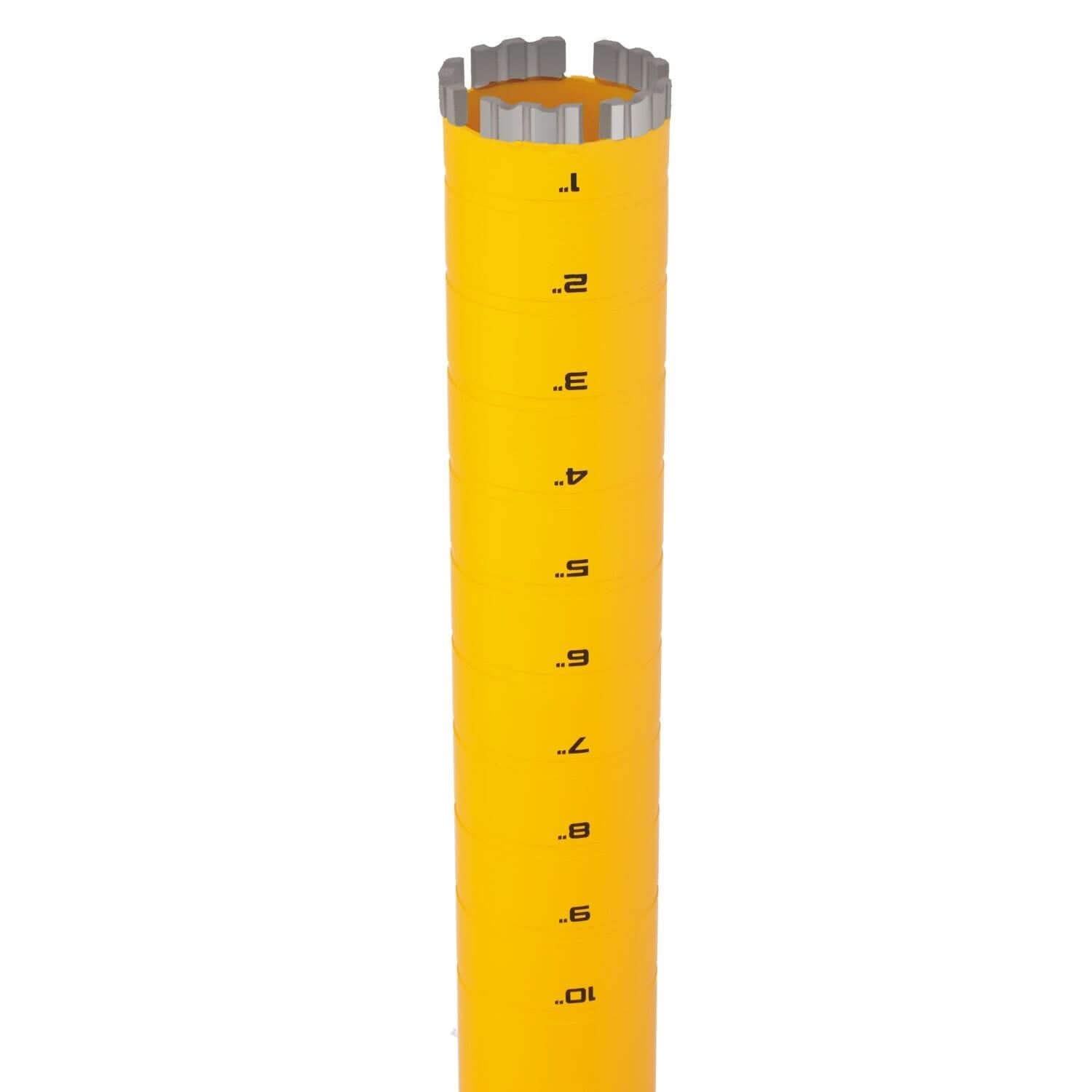 DeWalt DW55013 Diamond Core Drilling Bit, Turbo Segment, 2-1/4 in. (Dia) x 14 in. (L), 1-1/4 in.-7 Thread