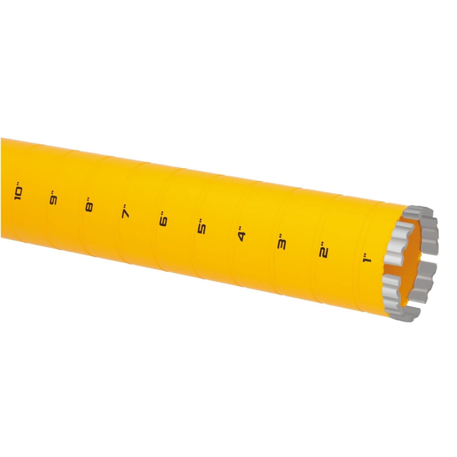 DeWalt DW55014 Diamond Core Drilling Bit, Turbo Segment, 2-1/2 in. (Dia) x 14 in. (L), 1-1/4 in.-7 Thread