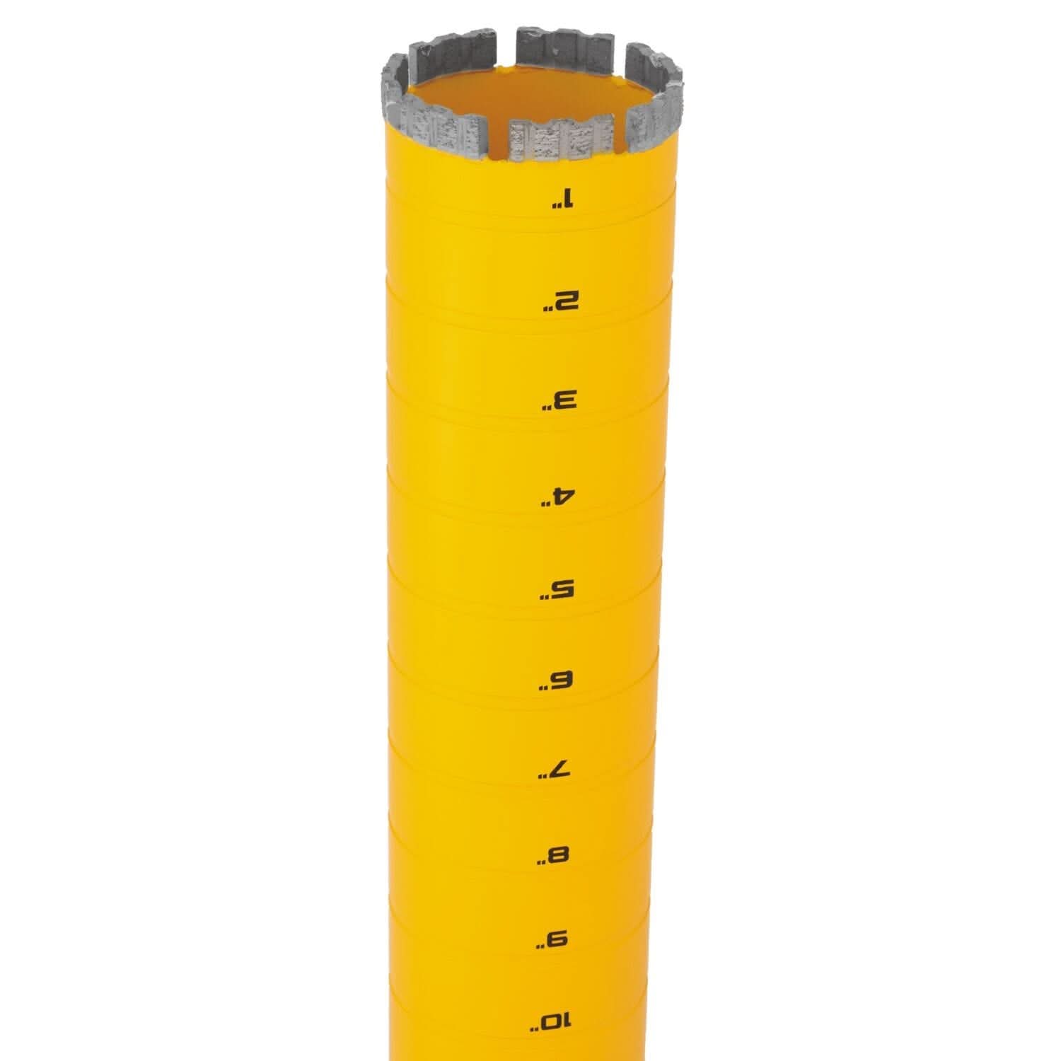 DeWalt DW55015 Diamond Core Drilling Bit, Turbo Segment, 2-3/4 in. (Dia) x 14 in. (L), 1-1/4 in.-7 Thread