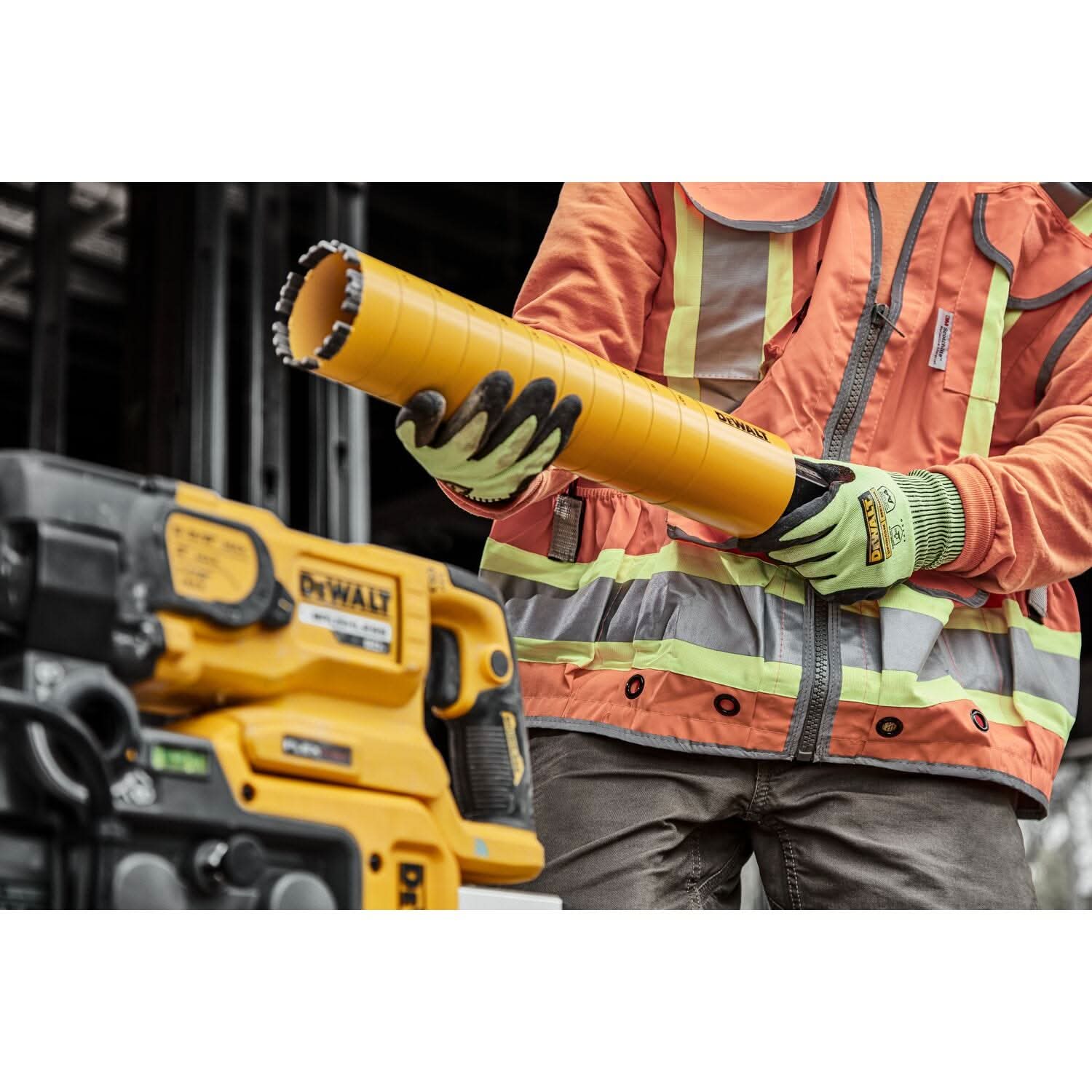 DeWalt DW55016 Diamond Core Drilling Bit, Turbo Segment, 3 in. (Dia) x 14 in. (L), 1-1/4 in.-7 Thread