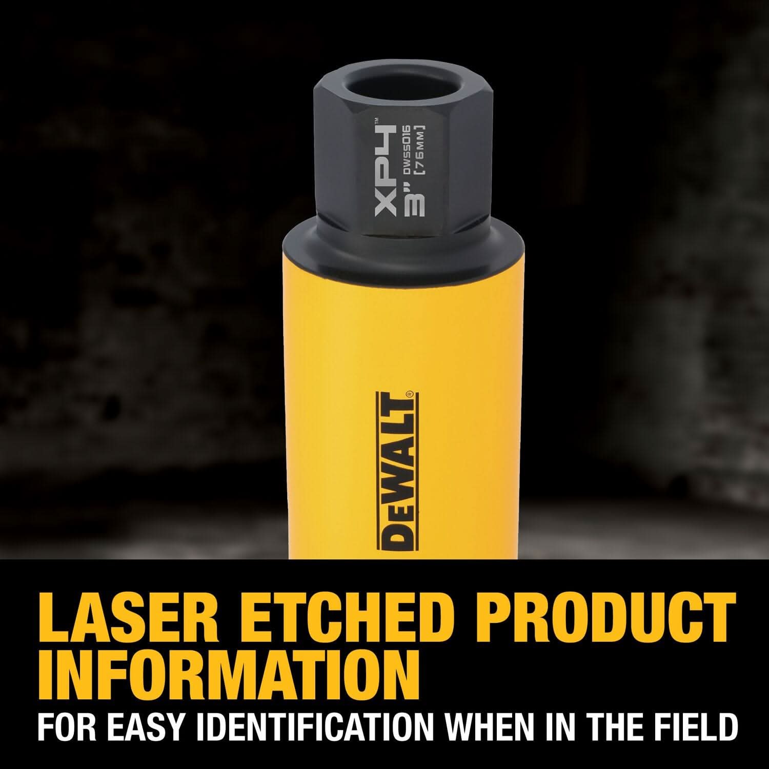 DeWalt DW55016 Diamond Core Drilling Bit, Turbo Segment, 3 in. (Dia) x 14 in. (L), 1-1/4 in.-7 Thread