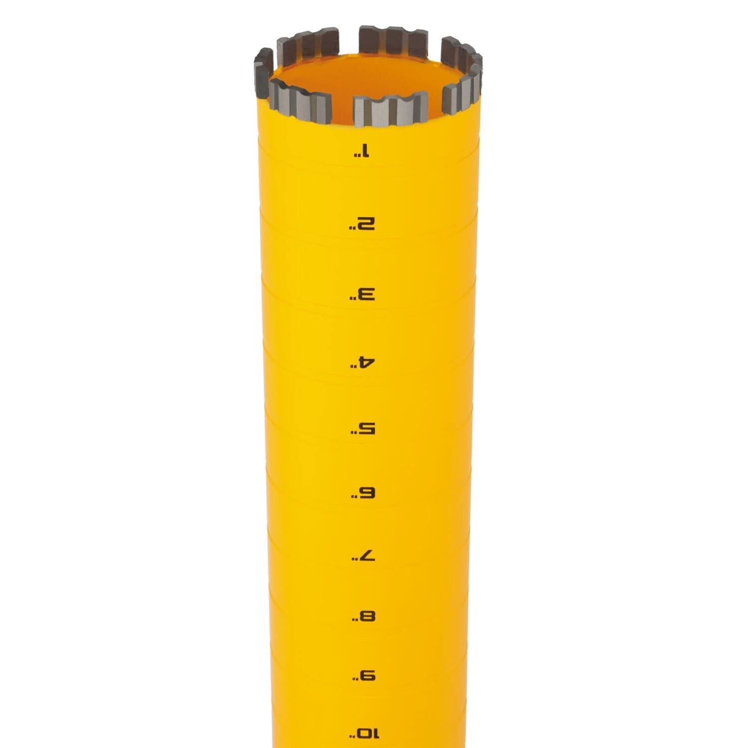 DeWalt DW55016 Diamond Core Drilling Bit, Turbo Segment, 3 in. (Dia) x 14 in. (L), 1-1/4 in.-7 Thread