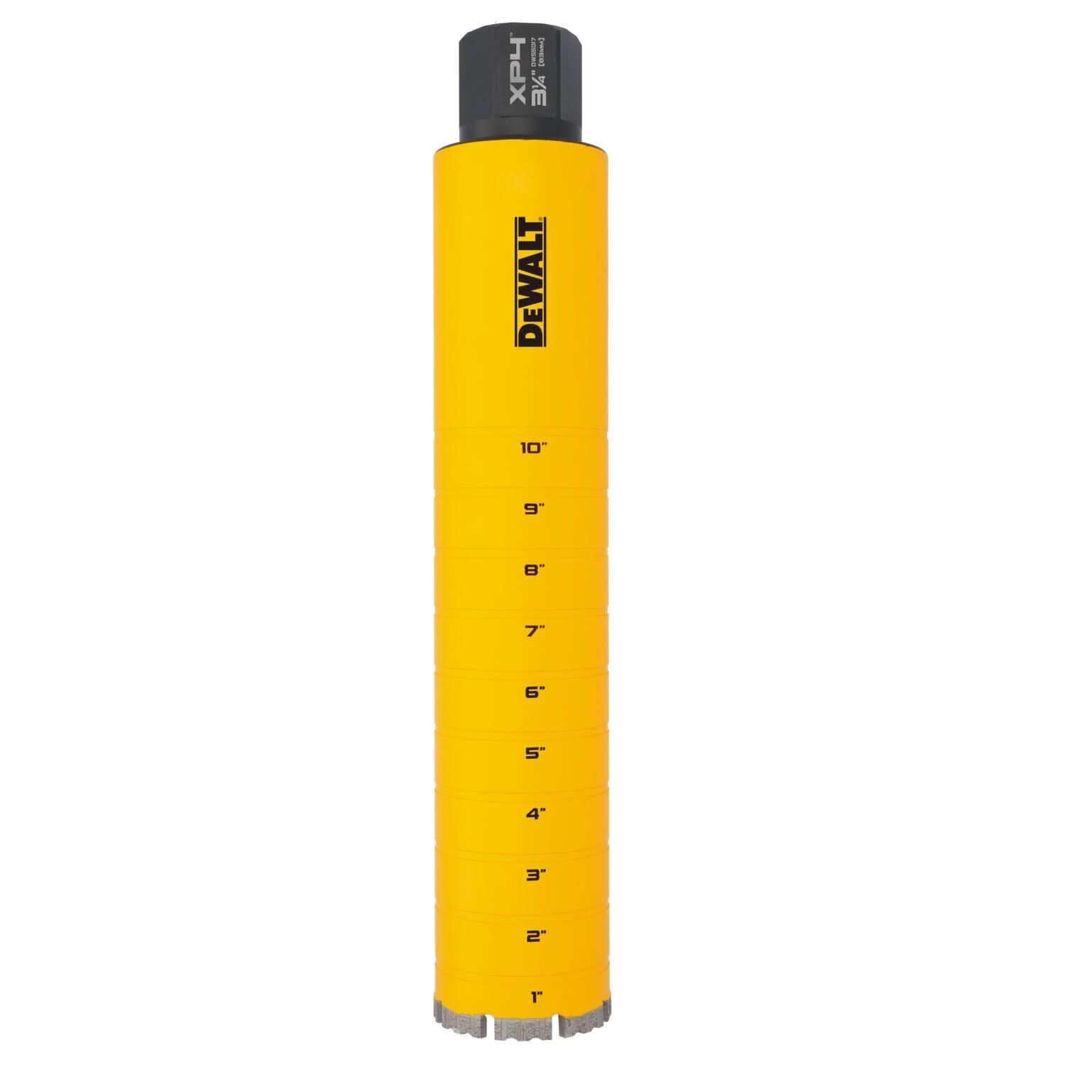 DeWalt DW55017 Diamond Core Drilling Bit, Turbo Segment, 3-1/4 in. (Dia) x 14 in. (L), 1-1/4 in.-7 Thread