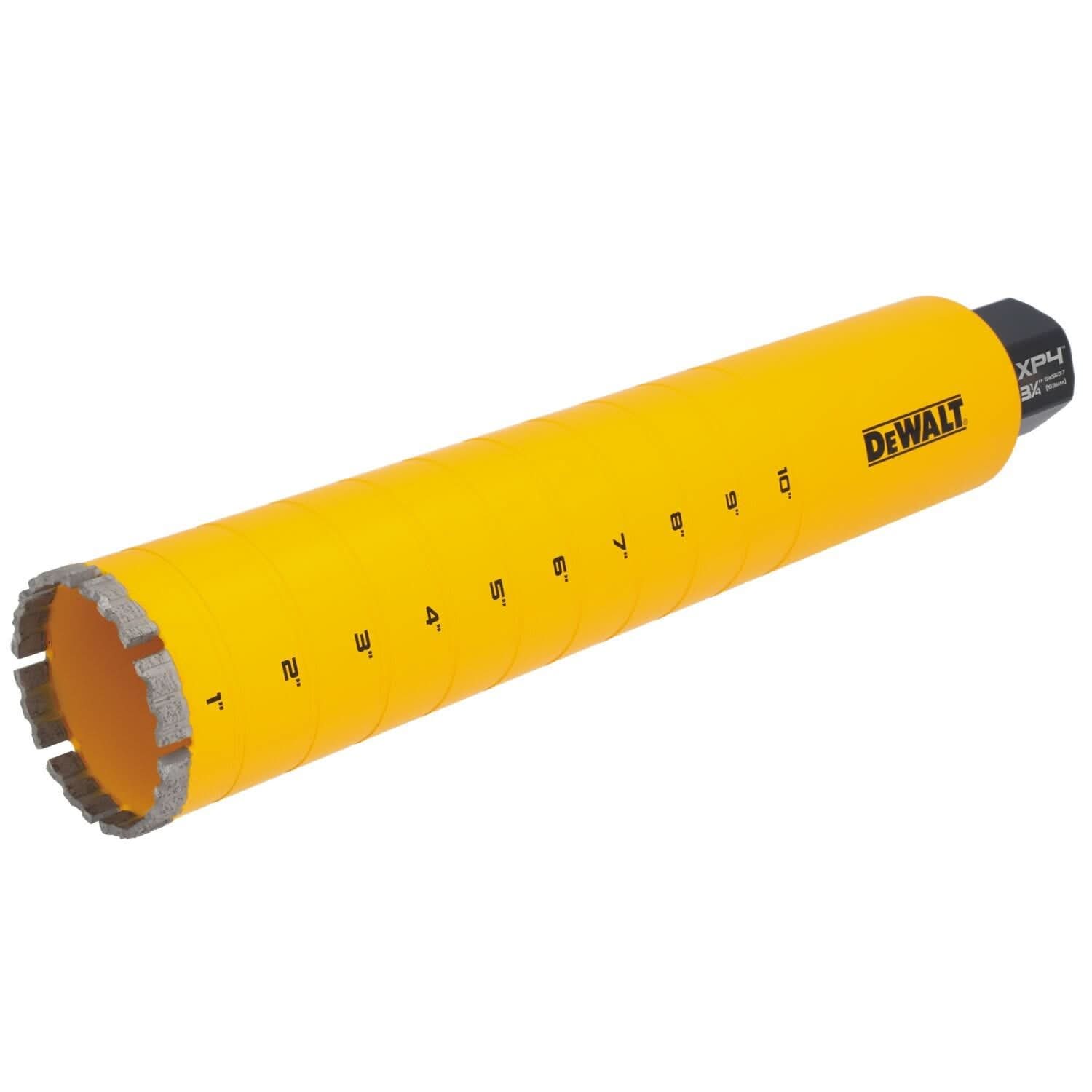 DeWalt DW55017 Diamond Core Drilling Bit, Turbo Segment, 3-1/4 in. (Dia) x 14 in. (L), 1-1/4 in.-7 Thread
