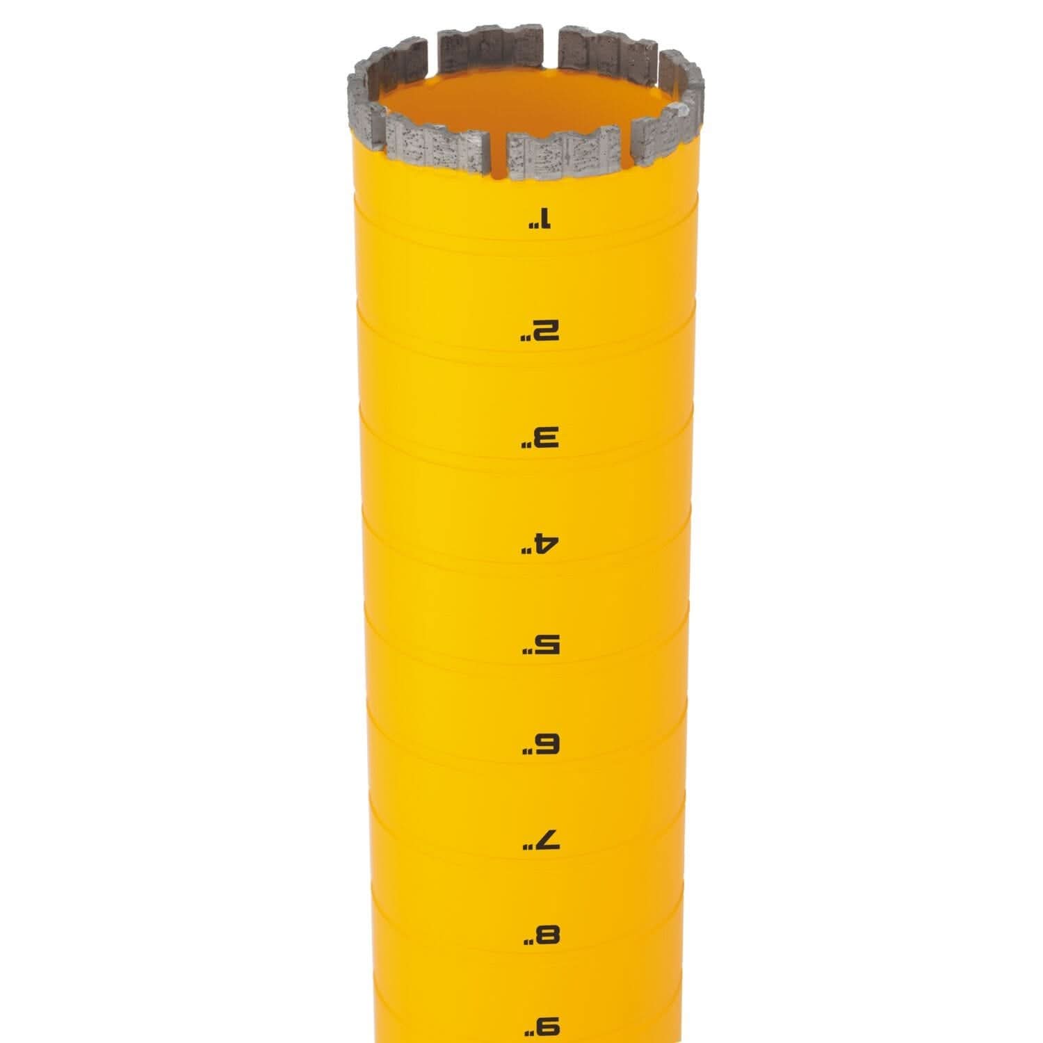 DeWalt DW55017 Diamond Core Drilling Bit, Turbo Segment, 3-1/4 in. (Dia) x 14 in. (L), 1-1/4 in.-7 Thread