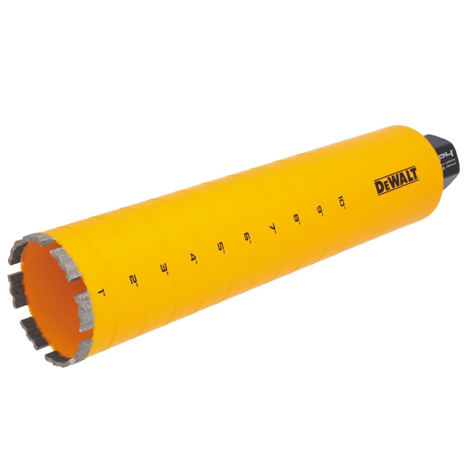 DeWalt DW55018 Diamond Core Drilling Bit, Turbo Segment, 3-1/2 in. (Dia) x 14 in. (L), 1-1/4 in.-7 Thread