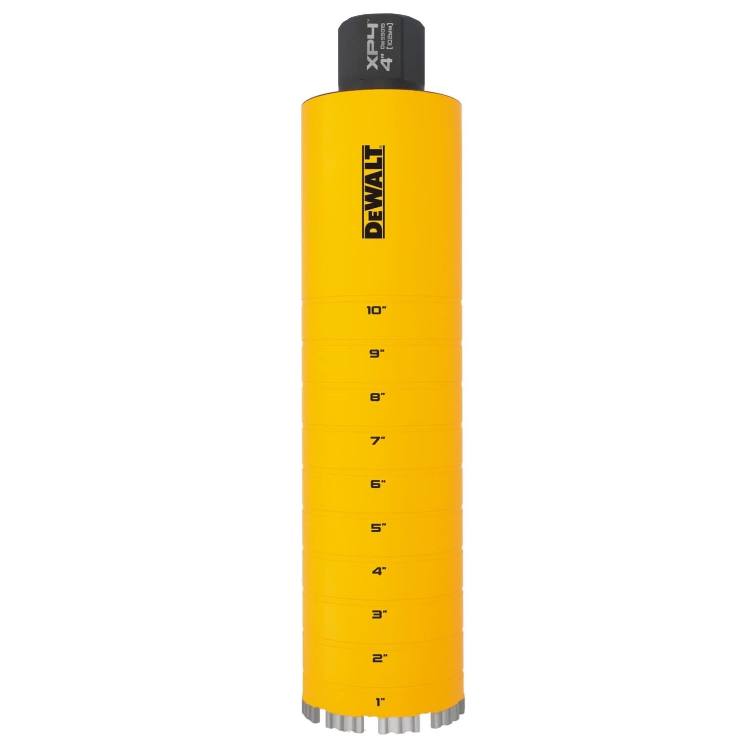DeWalt DW55019 Diamond Core Drilling Bit, Turbo Segment, 4 in. (Dia) x 14 in. (L), 1-1/4 in.-7 Thread