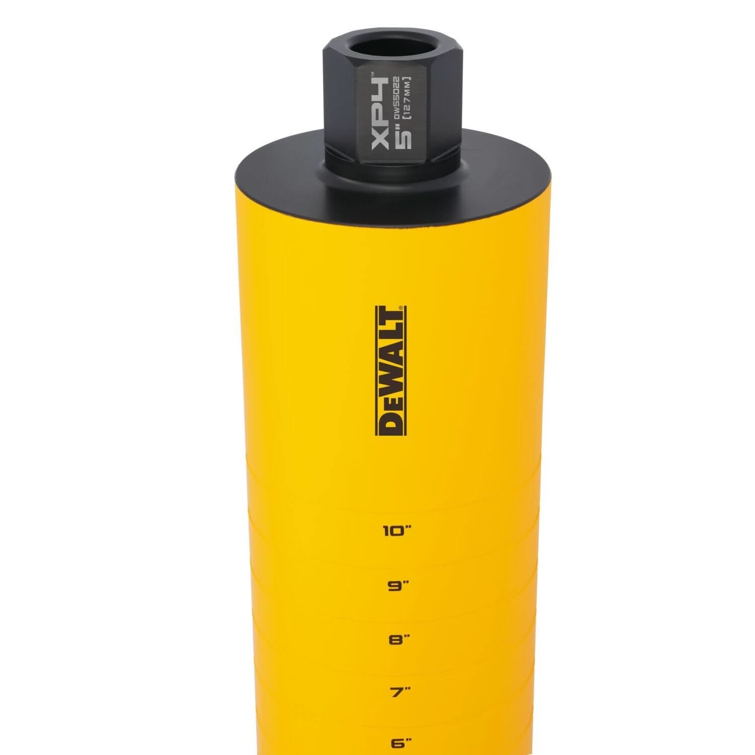 DeWalt DW55022 Diamond Core Drilling Bit, Turbo Segment, 5 in. (Dia) x 14 in. (L), 1-1/4 in.-7 Thread