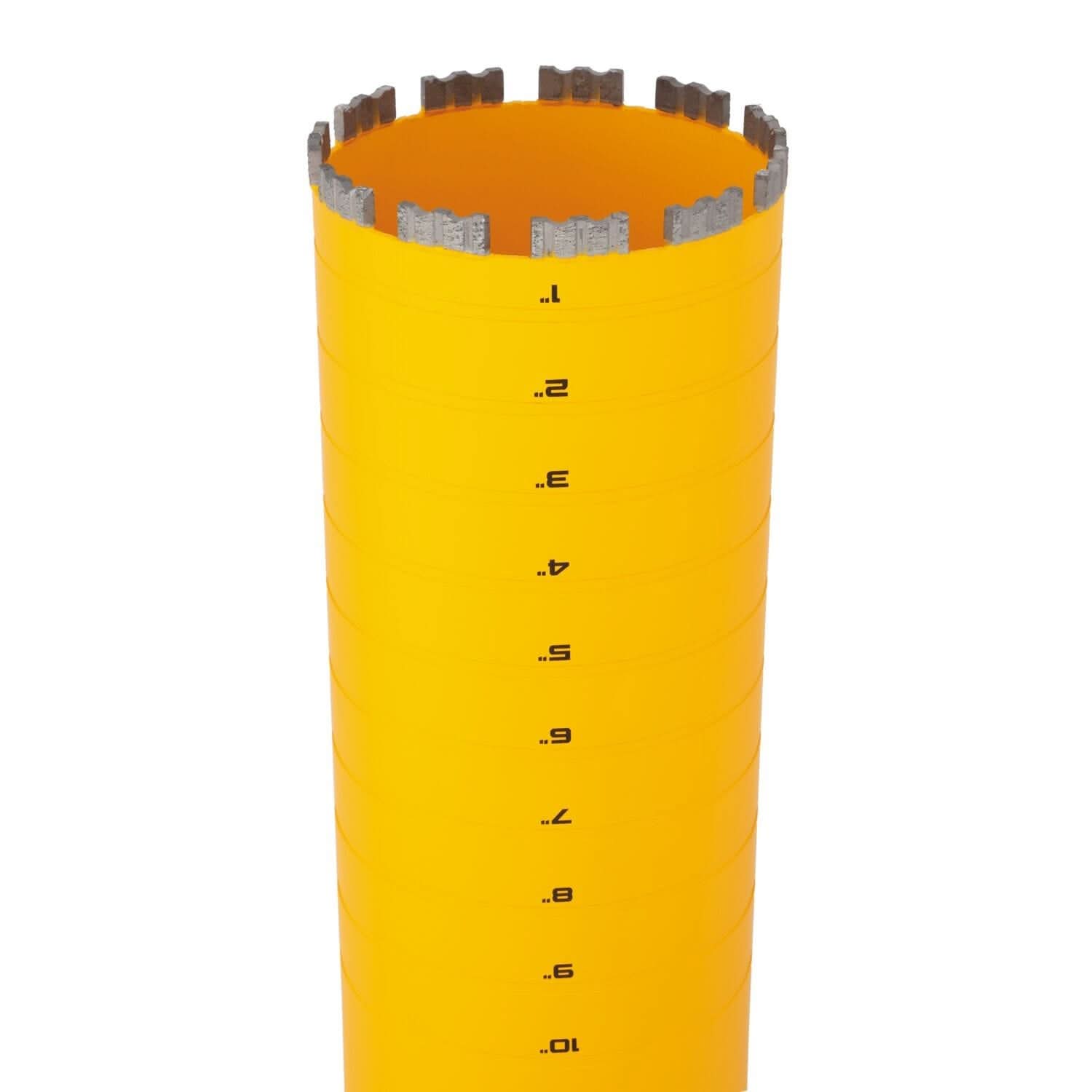 DeWalt DW55022 Diamond Core Drilling Bit, Turbo Segment, 5 in. (Dia) x 14 in. (L), 1-1/4 in.-7 Thread