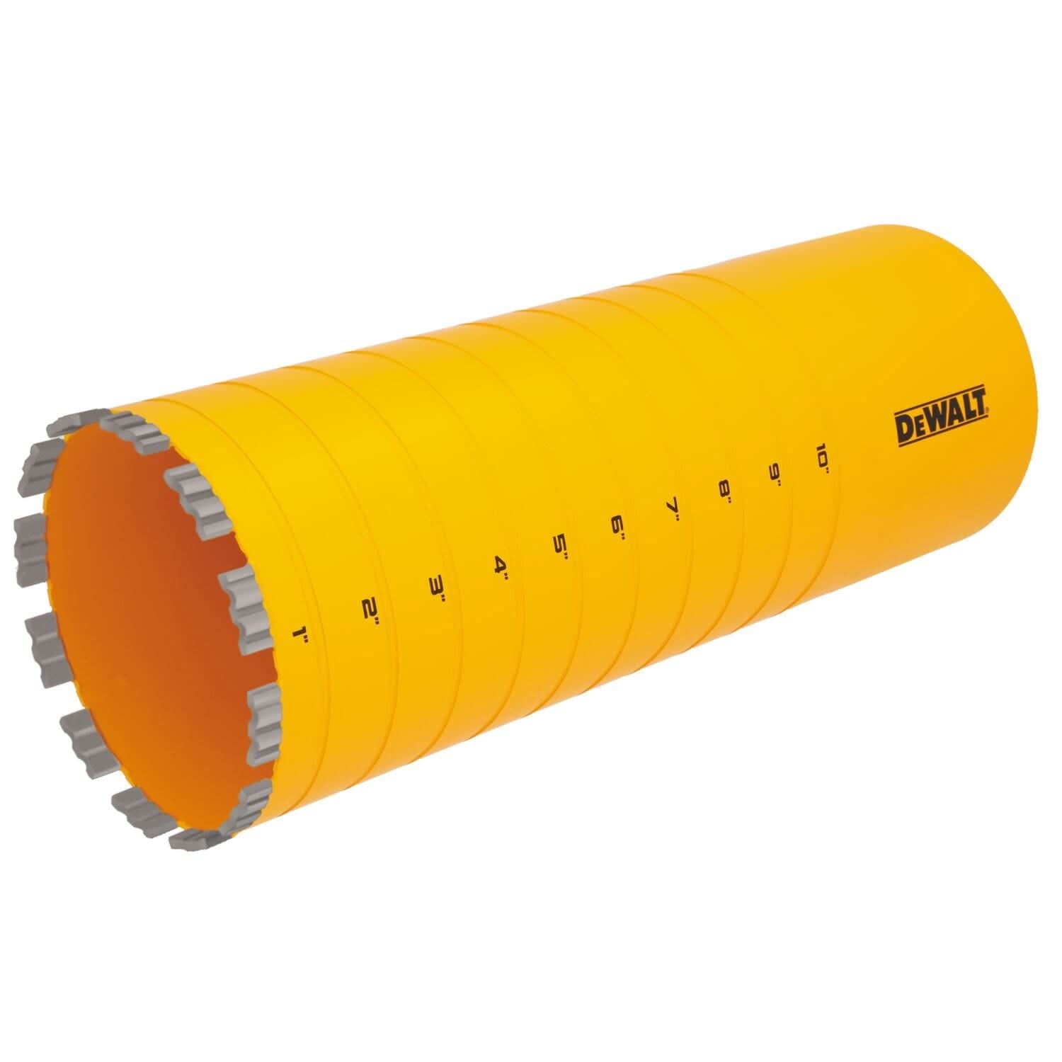 DeWalt DW55023 Diamond Core Drilling Bit, Turbo Segment, 5-1/2 in. (Dia) x 14 in. (L), 1-1/4 in.-7 Thread