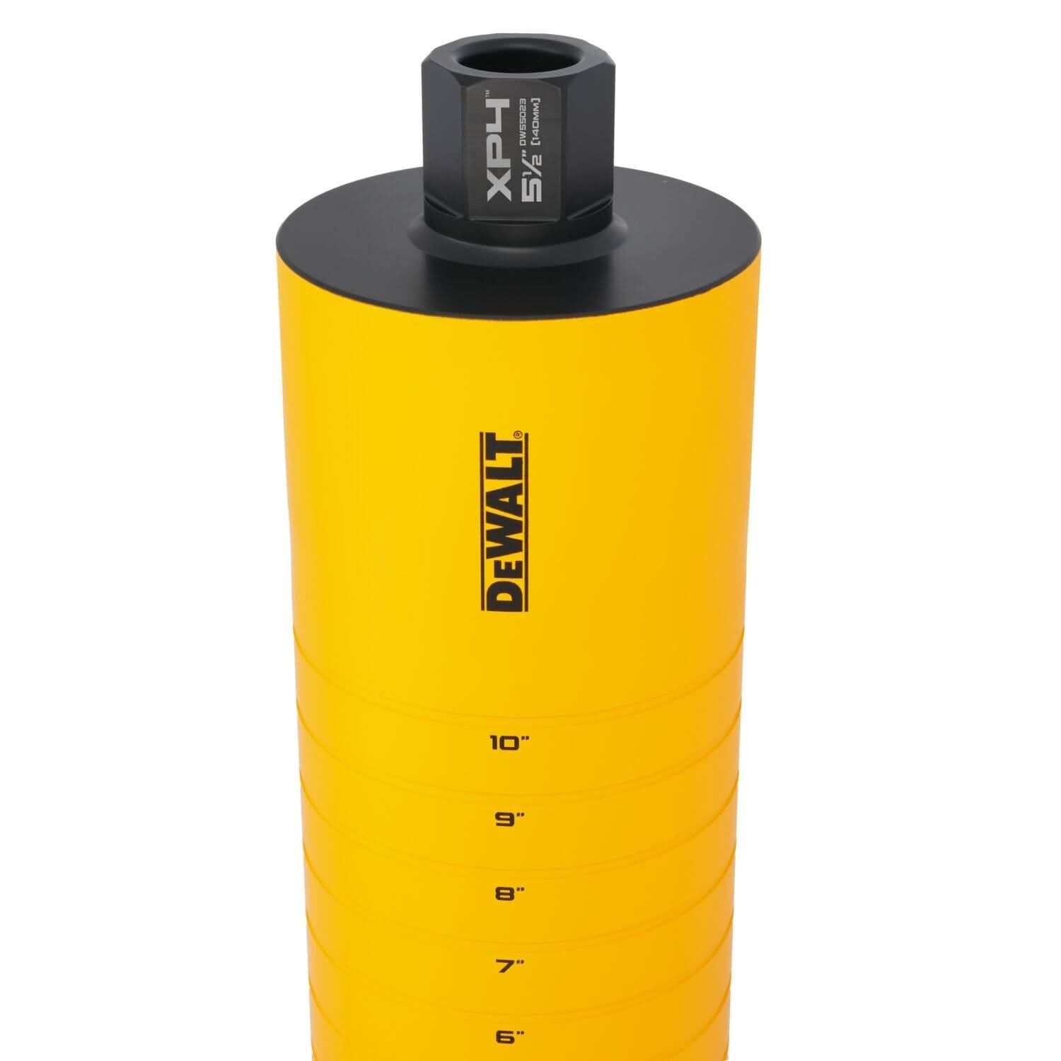DeWalt DW55023 Diamond Core Drilling Bit, Turbo Segment, 5-1/2 in. (Dia) x 14 in. (L), 1-1/4 in.-7 Thread
