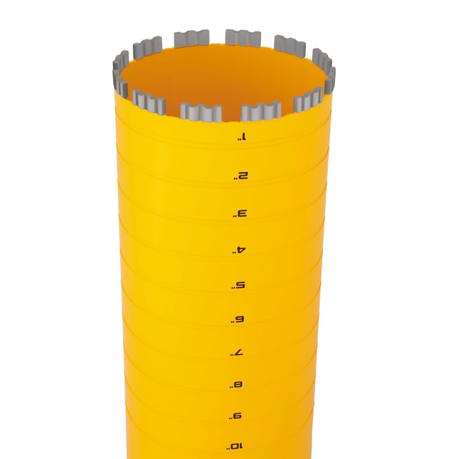 DeWalt DW55023 Diamond Core Drilling Bit, Turbo Segment, 5-1/2 in. (Dia) x 14 in. (L), 1-1/4 in.-7 Thread