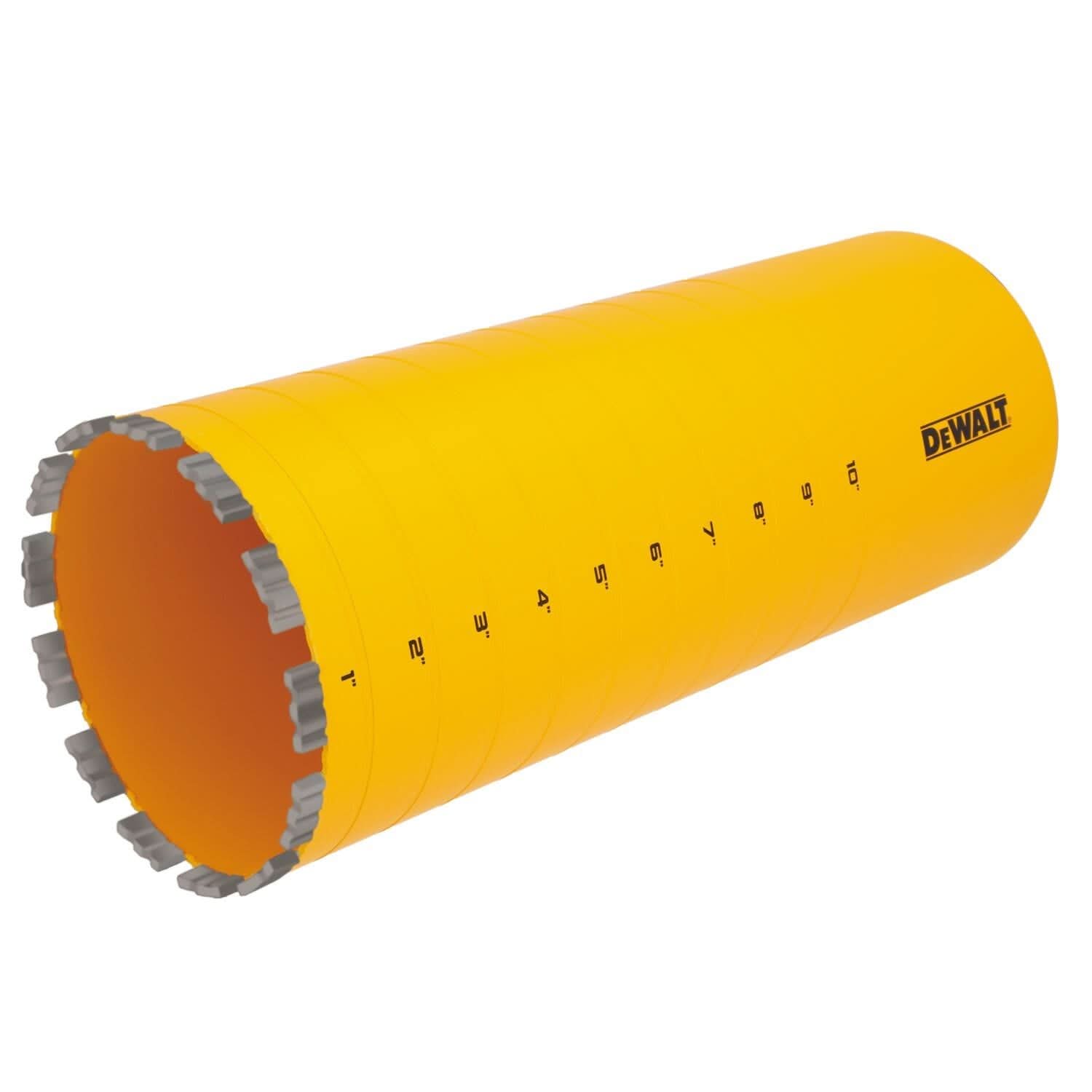 DeWalt DW55024 Diamond Core Drilling Bit, Turbo Segment, 6 in. (Dia) x 14 in. (L), 1-1/4 in.-7 Thread