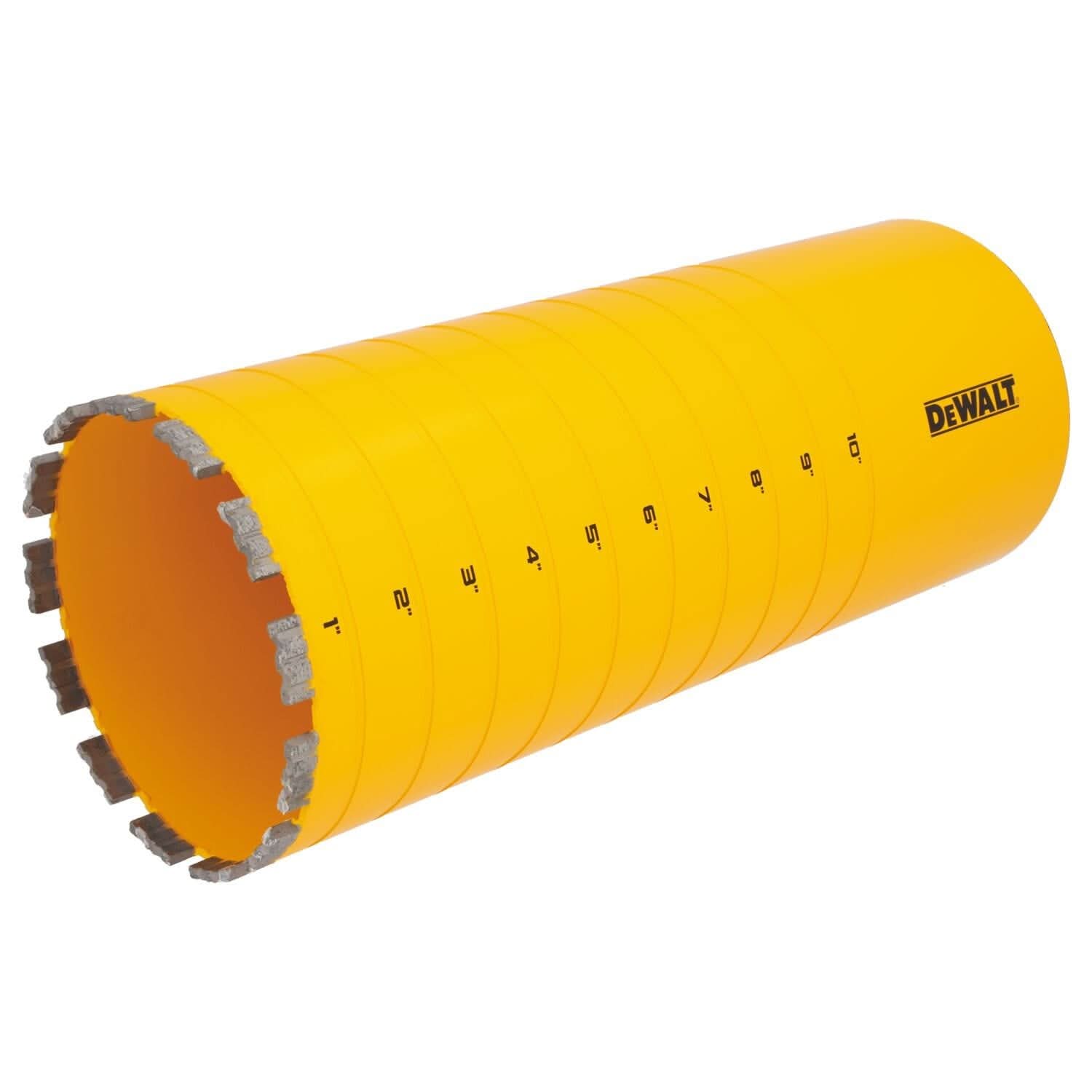 DeWalt DW55025 Diamond Core Drilling Bit, Turbo Segment, 6-1/4 in. (Dia) x 14 in. (L), 1-1/4 in.-7 Thread
