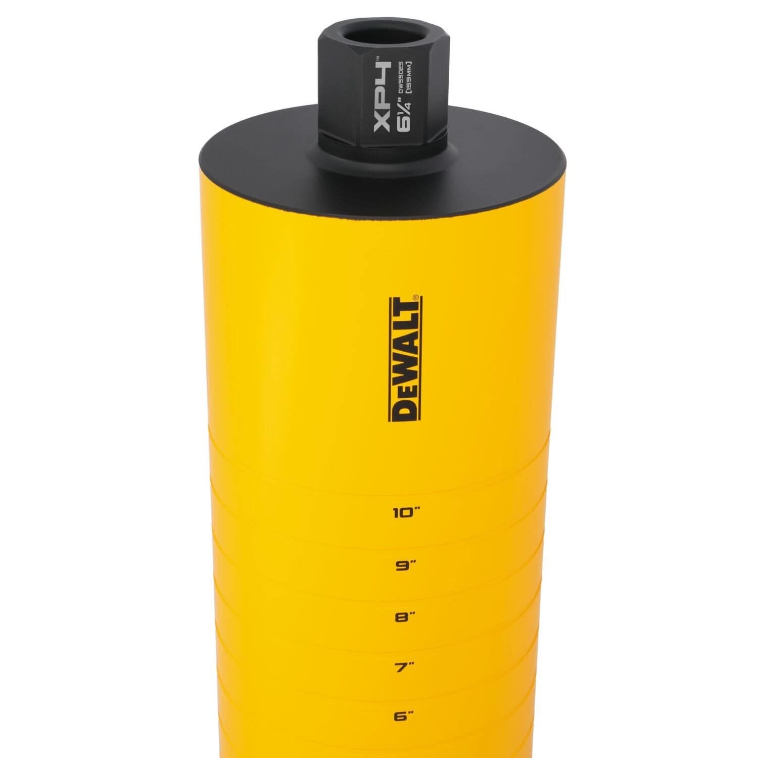 DeWalt DW55025 Diamond Core Drilling Bit, Turbo Segment, 6-1/4 in. (Dia) x 14 in. (L), 1-1/4 in.-7 Thread
