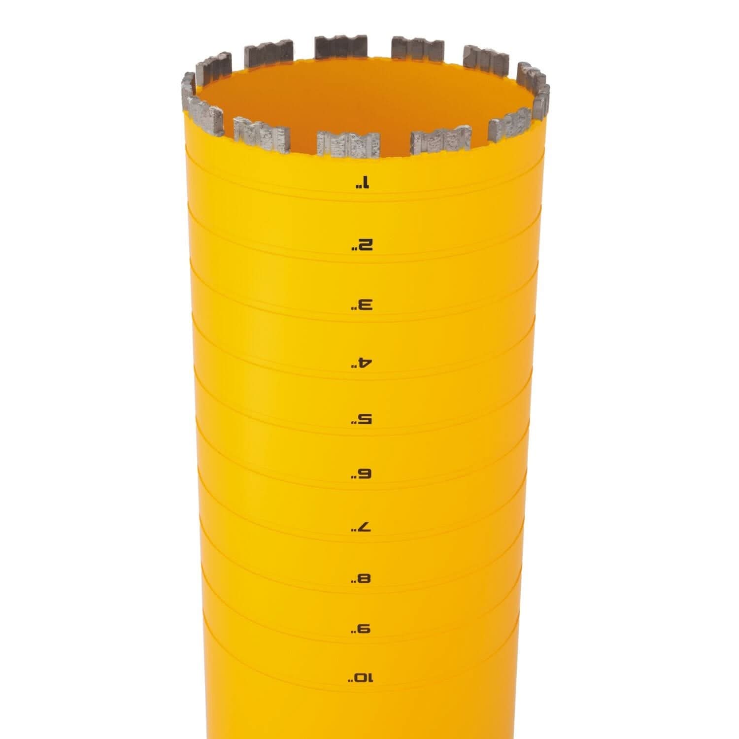 DeWalt DW55025 Diamond Core Drilling Bit, Turbo Segment, 6-1/4 in. (Dia) x 14 in. (L), 1-1/4 in.-7 Thread