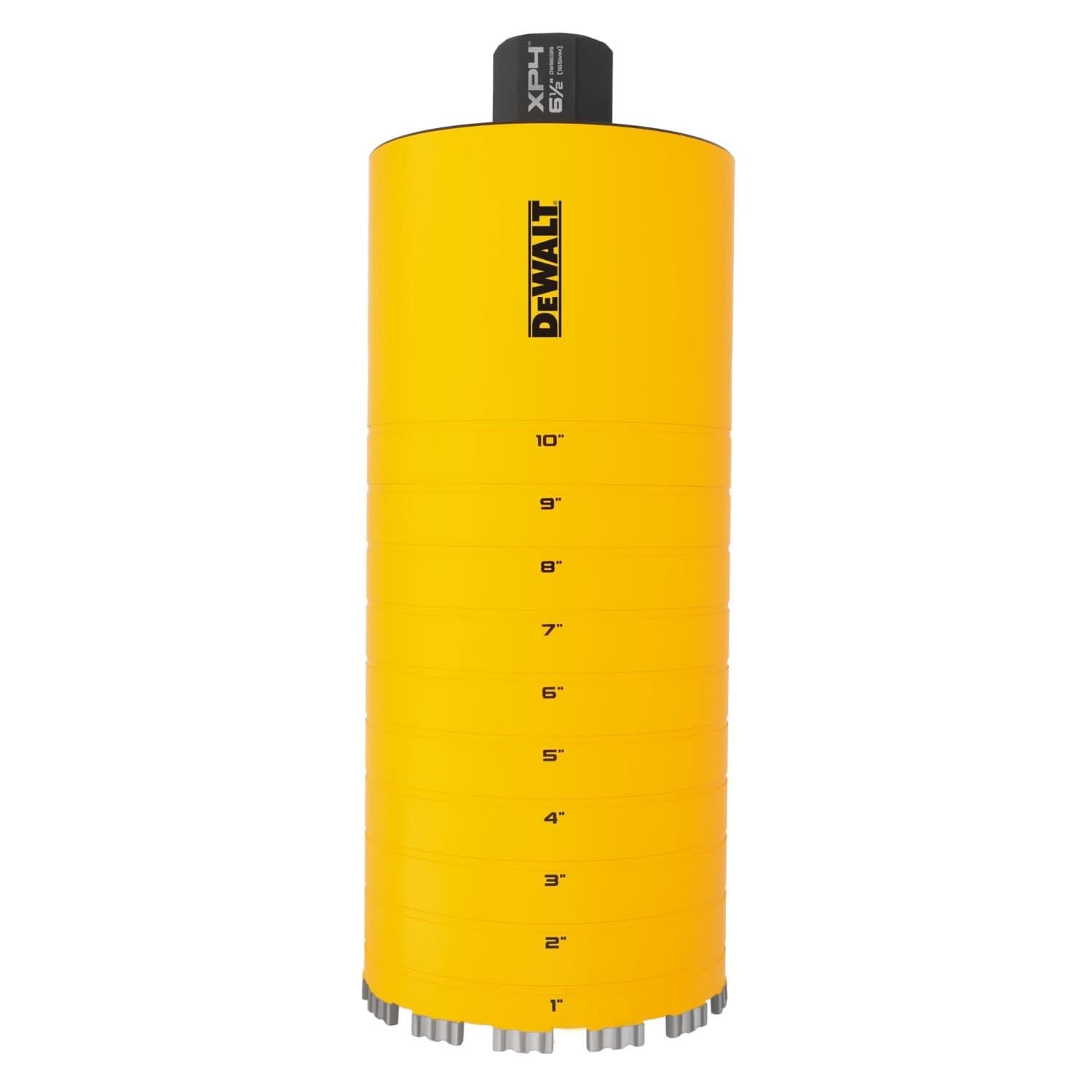 DeWalt DW55026 Diamond Core Drilling Bit, Turbo Segment, 6-1/2 in. (Dia) x 14 in. (L), 1-1/4 in.-7 Thread
