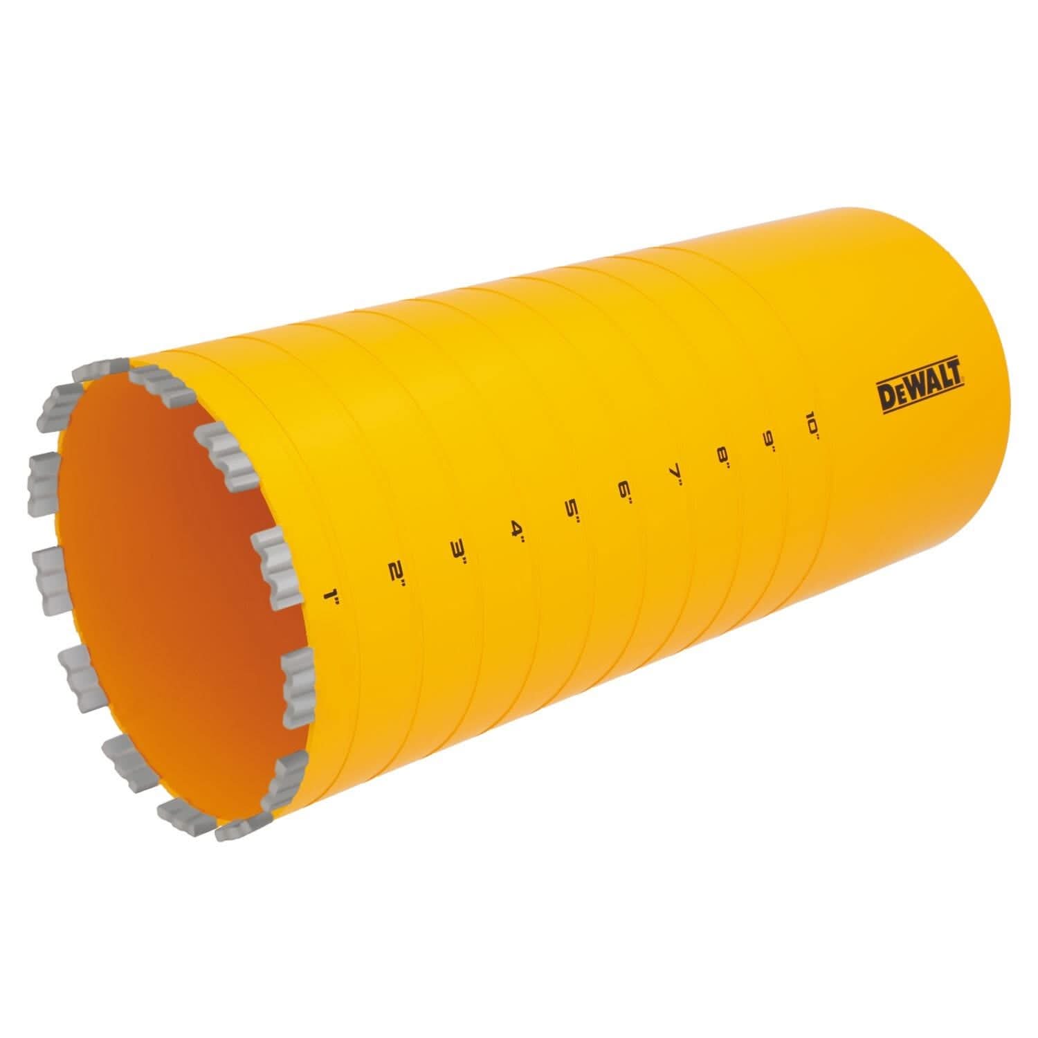 DeWalt DW55026 Diamond Core Drilling Bit, Turbo Segment, 6-1/2 in. (Dia) x 14 in. (L), 1-1/4 in.-7 Thread