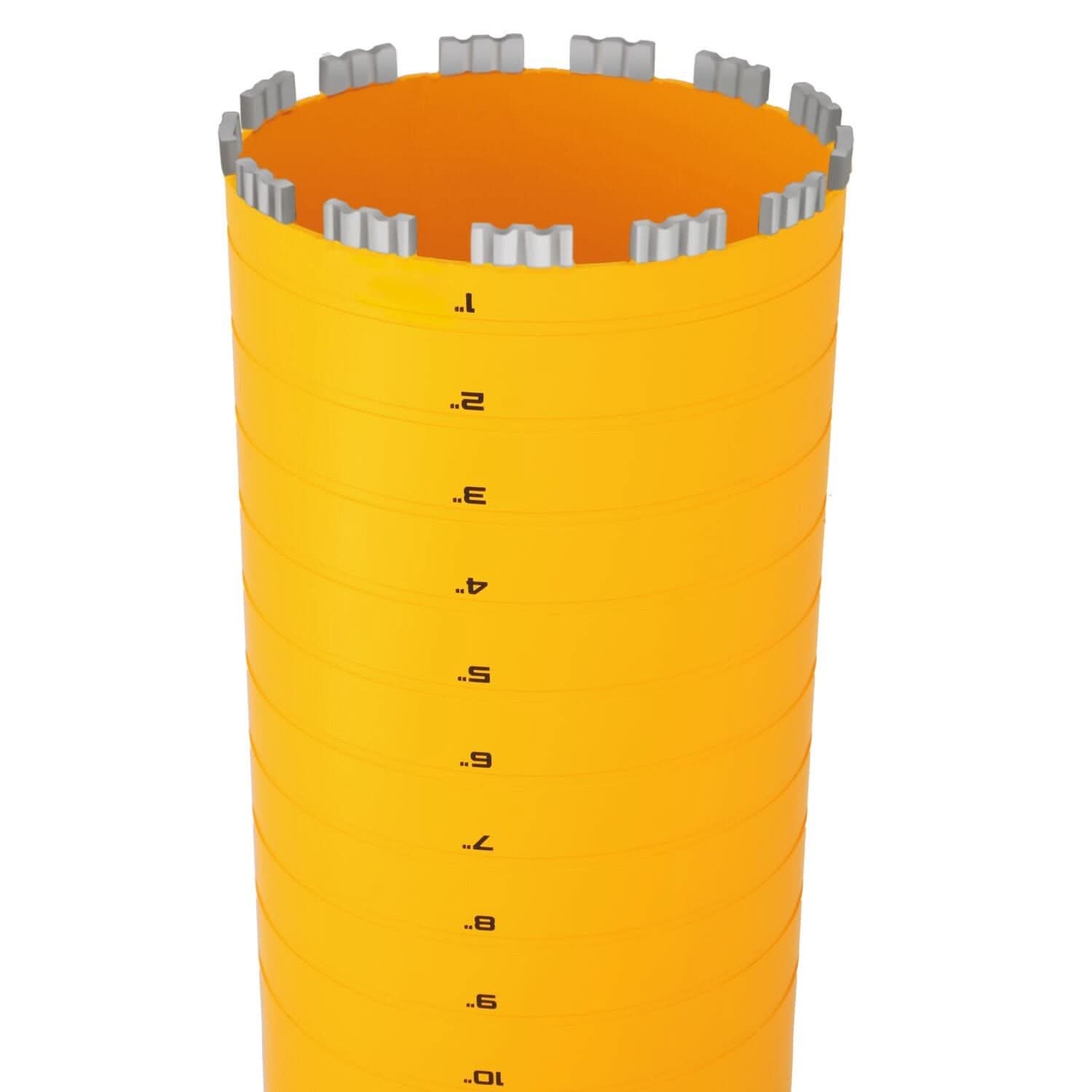 DeWalt DW55026 Diamond Core Drilling Bit, Turbo Segment, 6-1/2 in. (Dia) x 14 in. (L), 1-1/4 in.-7 Thread