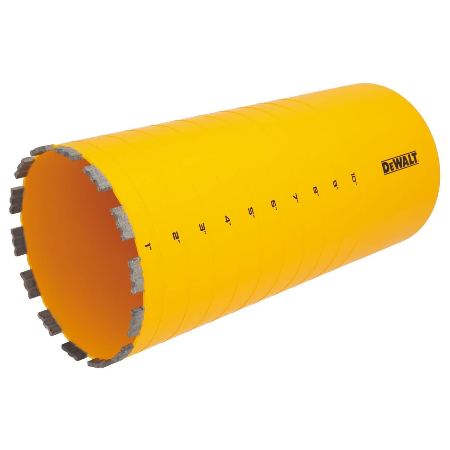 DeWalt DW55027 Diamond Core Drilling Bit, Turbo Segment, 7 in. (Dia) x 14 in. (L), 1-1/4 in.-7 Thread