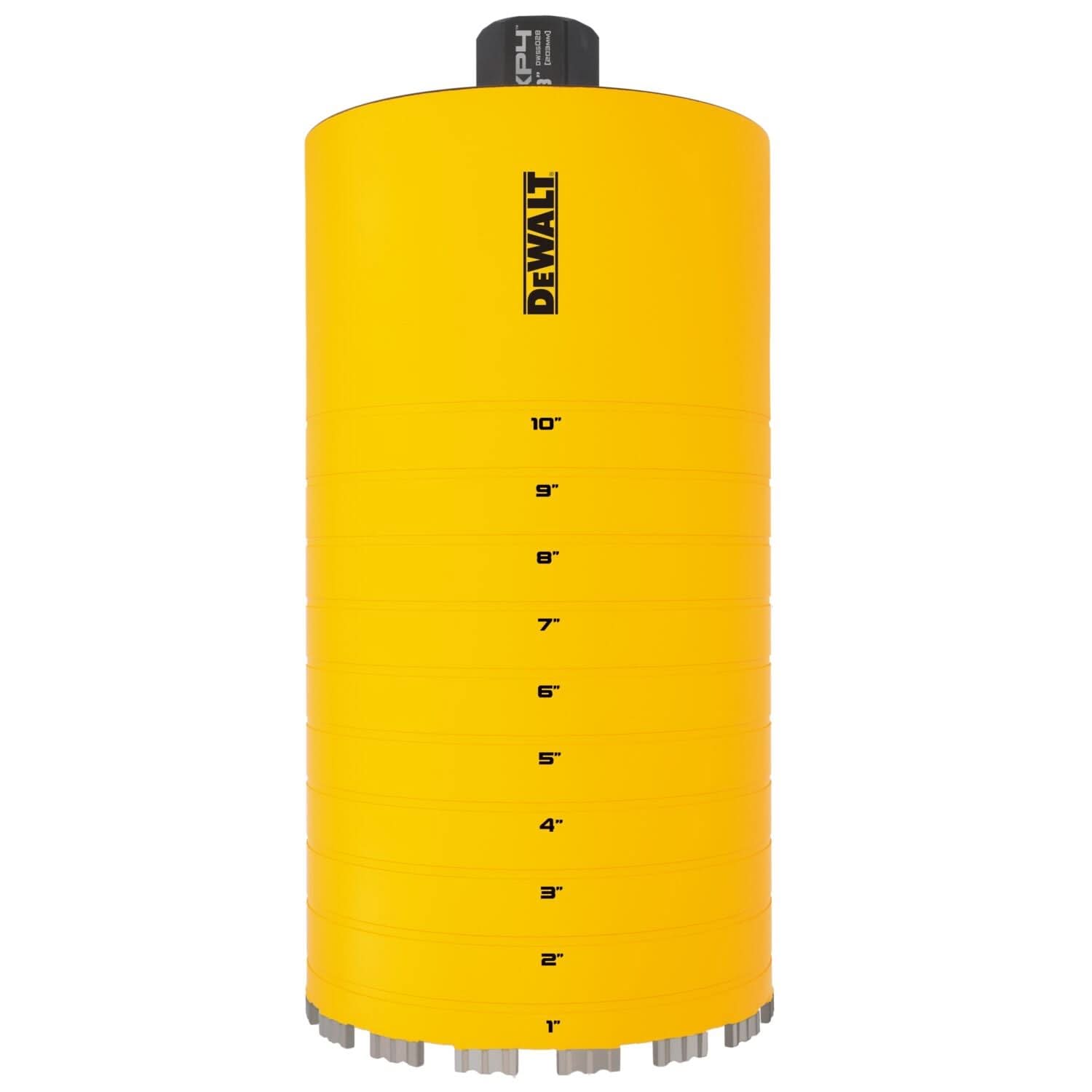 DeWalt DW55028 Diamond Core Drilling Bit, Turbo Segment, 8 in. (Dia) x 14 in. (L), 1-1/4 in.-7 Thread