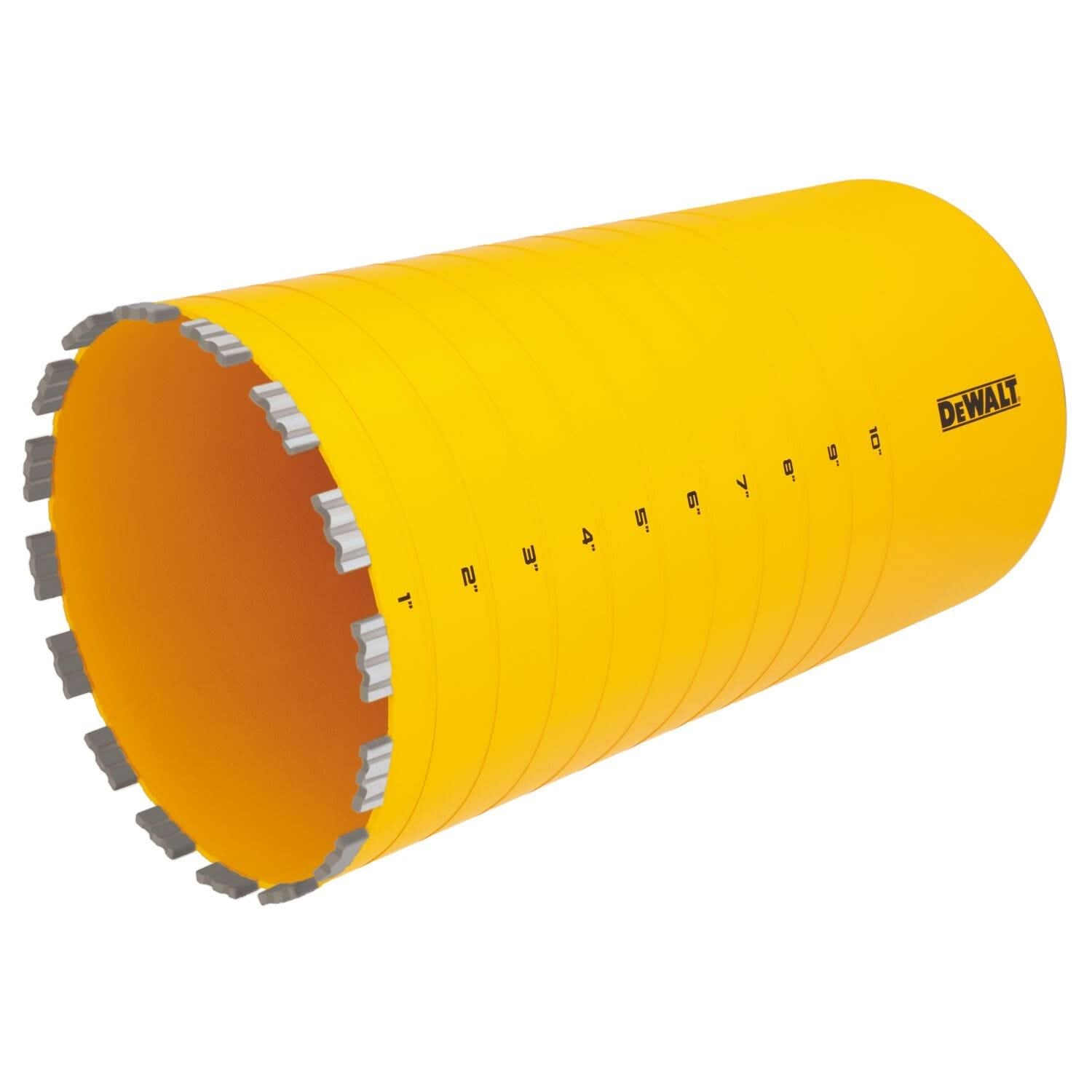 DeWalt DW55028 Diamond Core Drilling Bit, Turbo Segment, 8 in. (Dia) x 14 in. (L), 1-1/4 in.-7 Thread