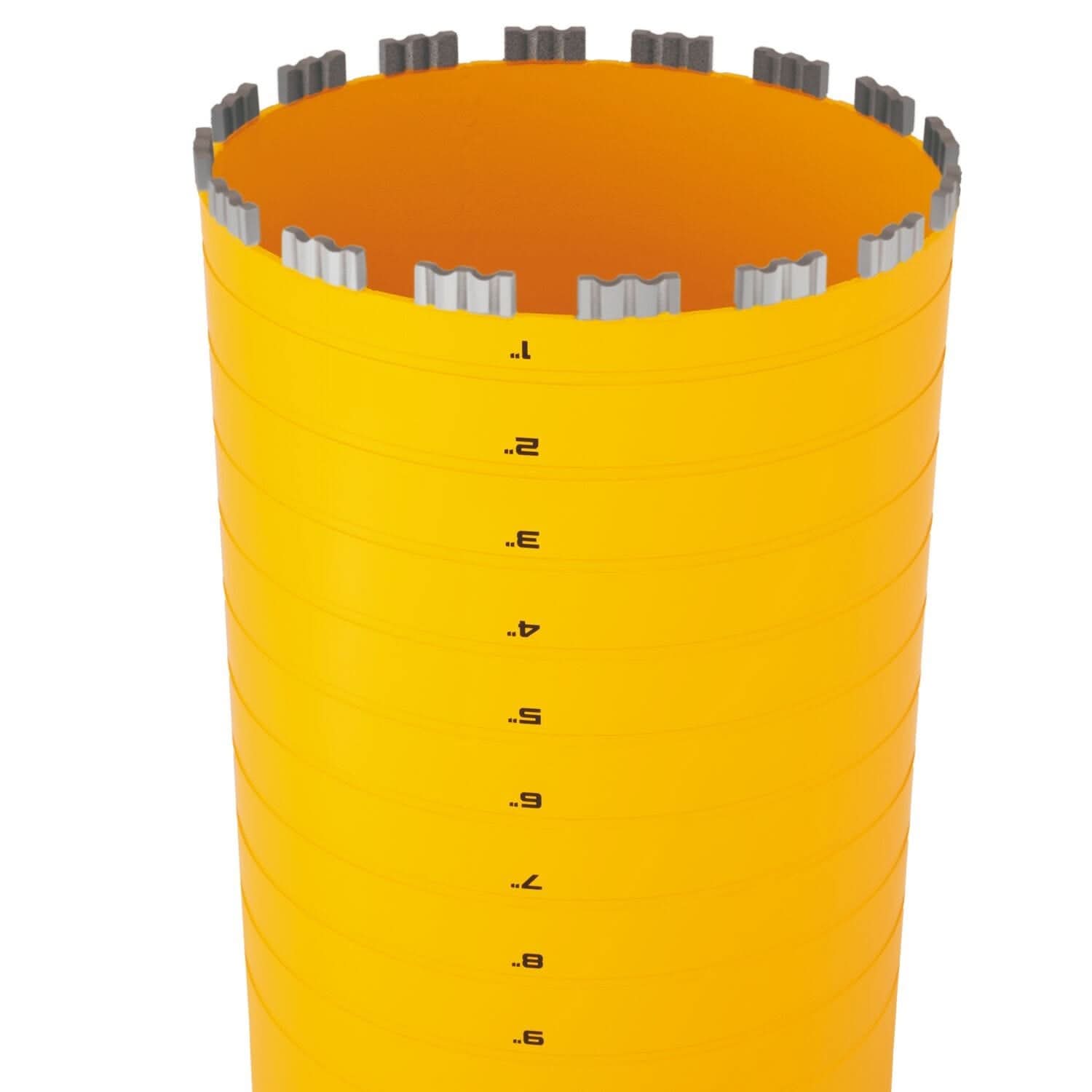DeWalt DW55028 Diamond Core Drilling Bit, Turbo Segment, 8 in. (Dia) x 14 in. (L), 1-1/4 in.-7 Thread