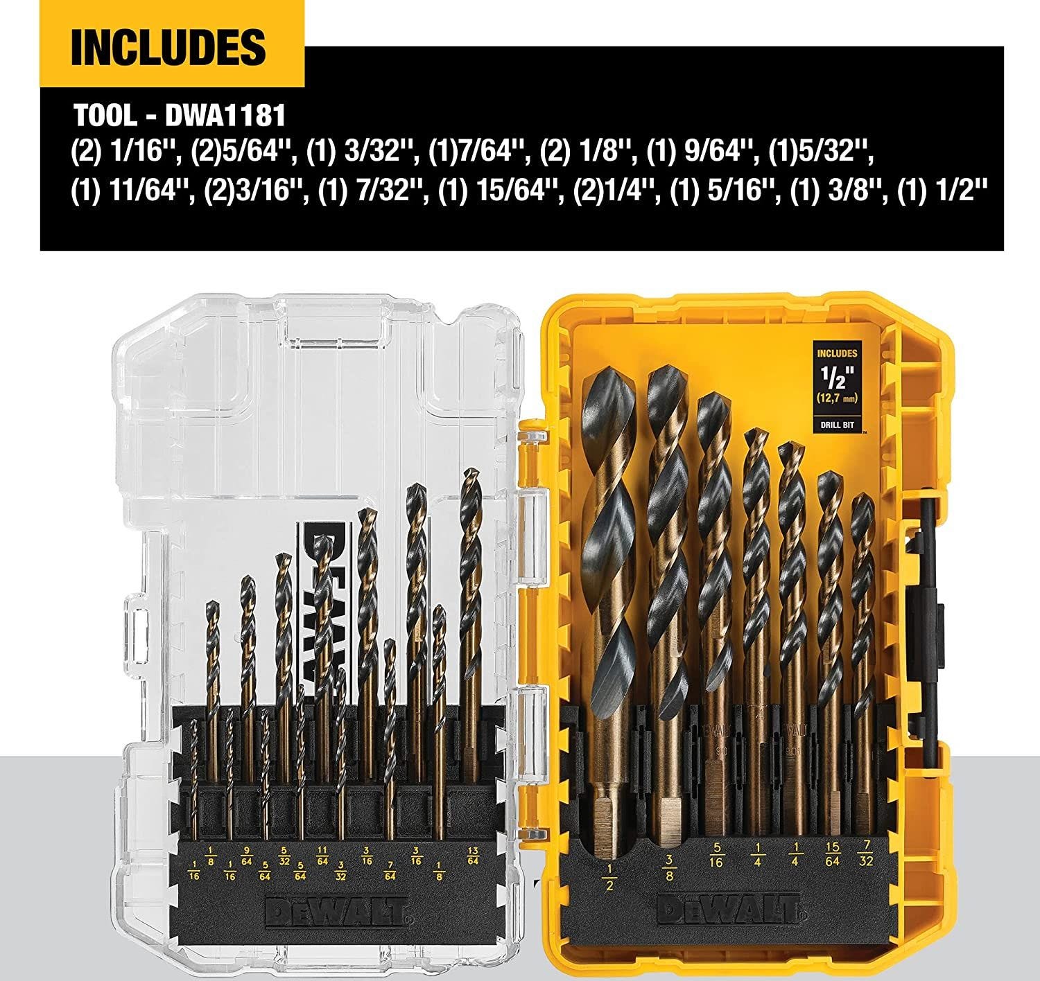 DeWalt DWA1181 21-Pack Black Oxide Twist Drill Bit Set